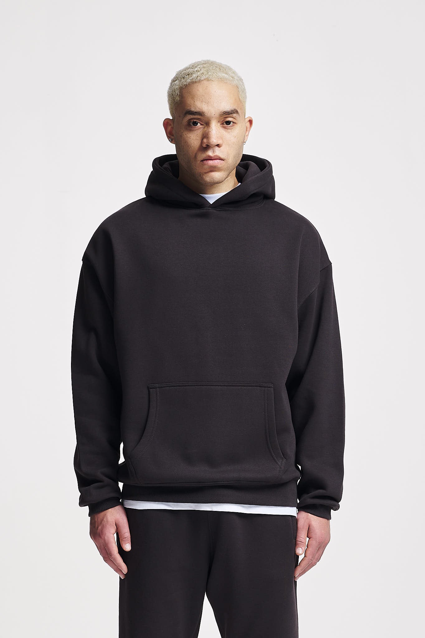 Basic Oversize Hoodie Washed Black