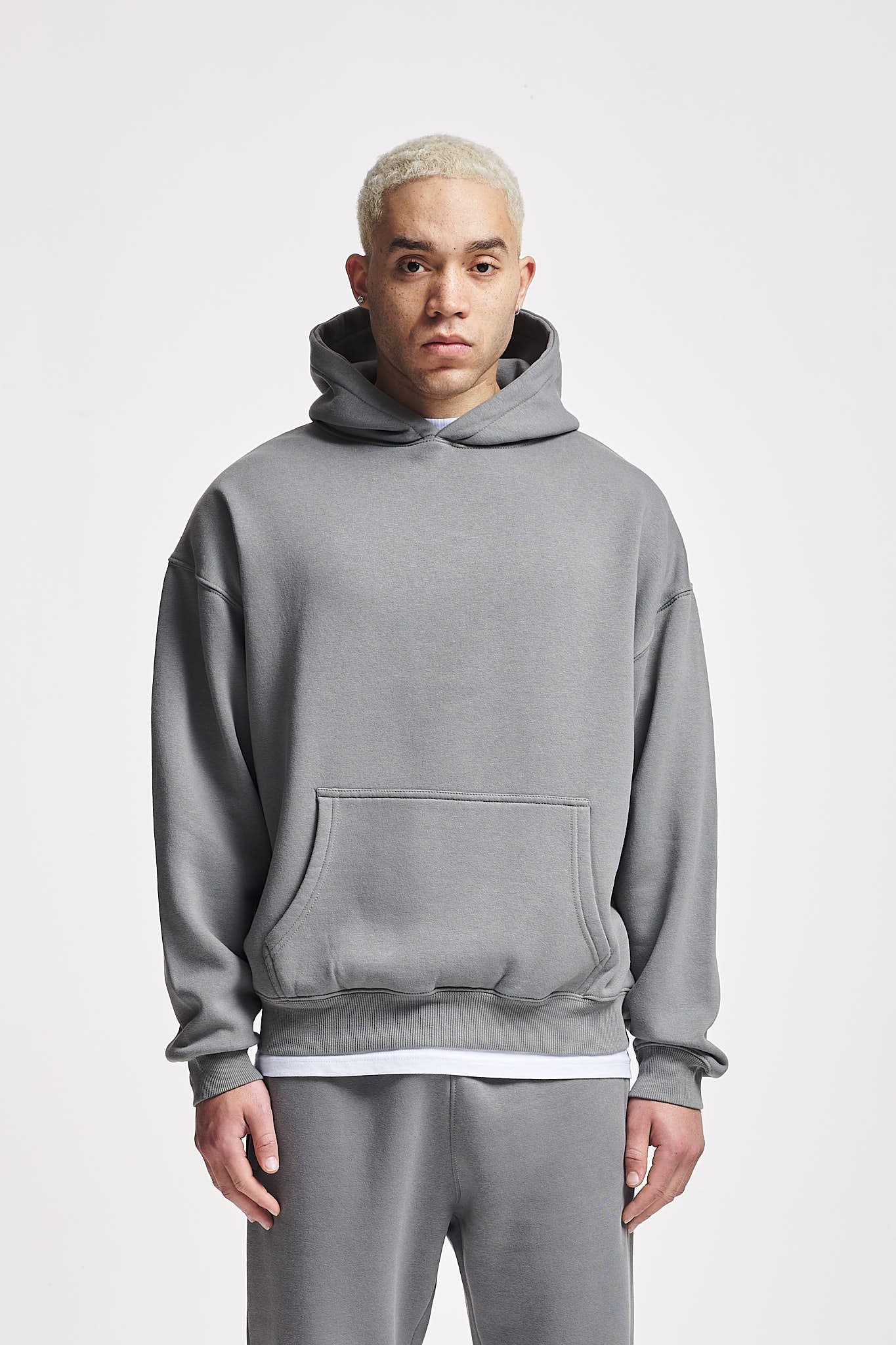 Basic Oversize Hoodie Washed Grey
