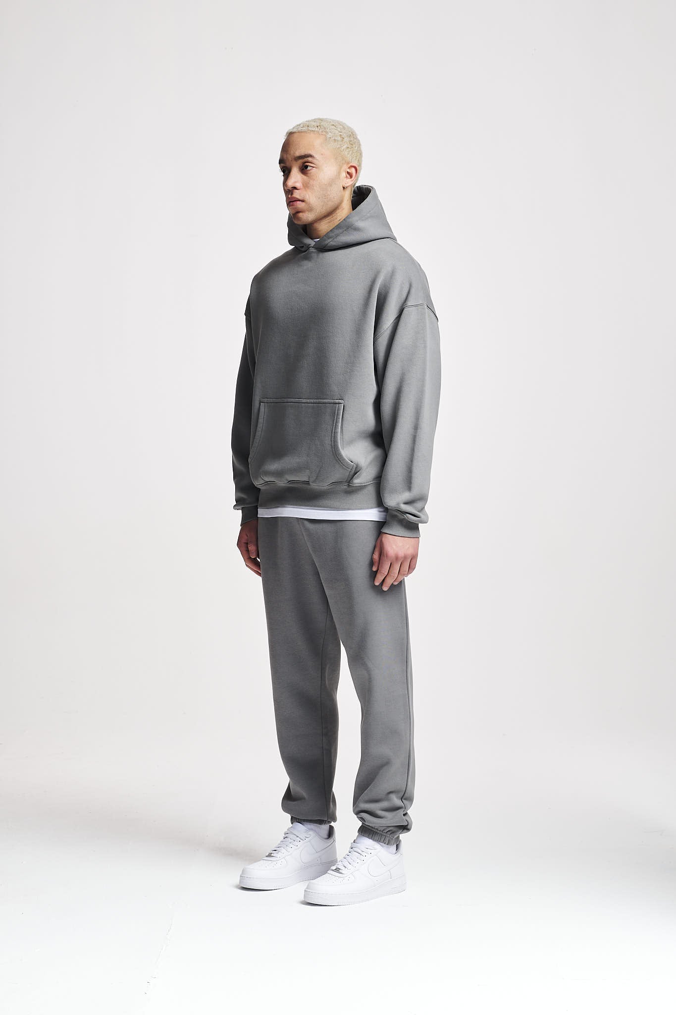 Basic Oversize Hoodie Washed Grey