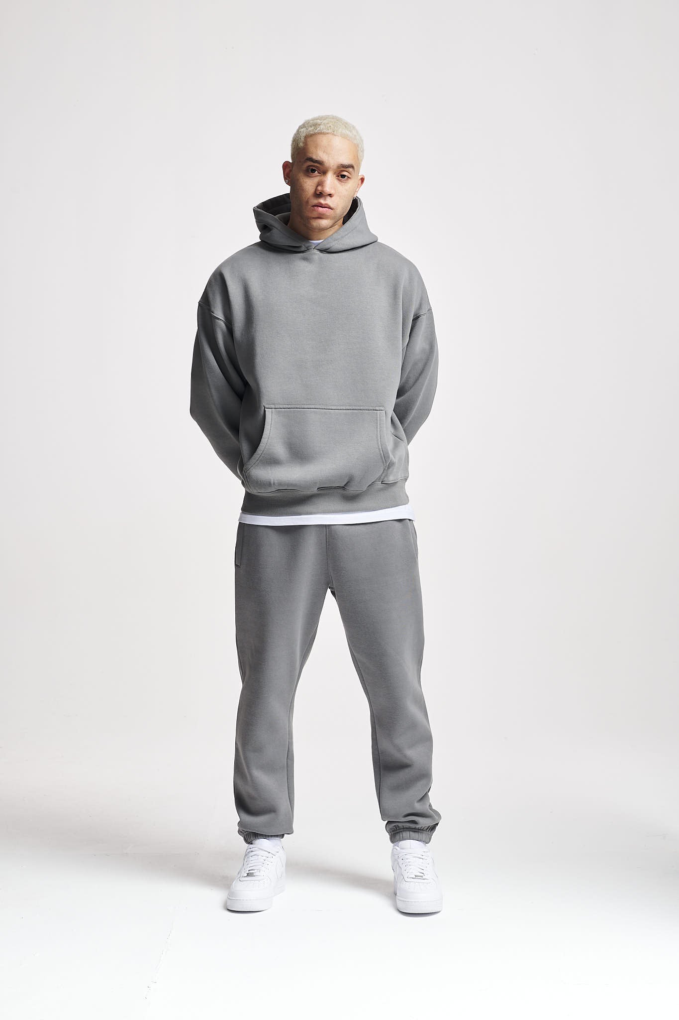 Basic Oversize Hoodie Washed Grey
