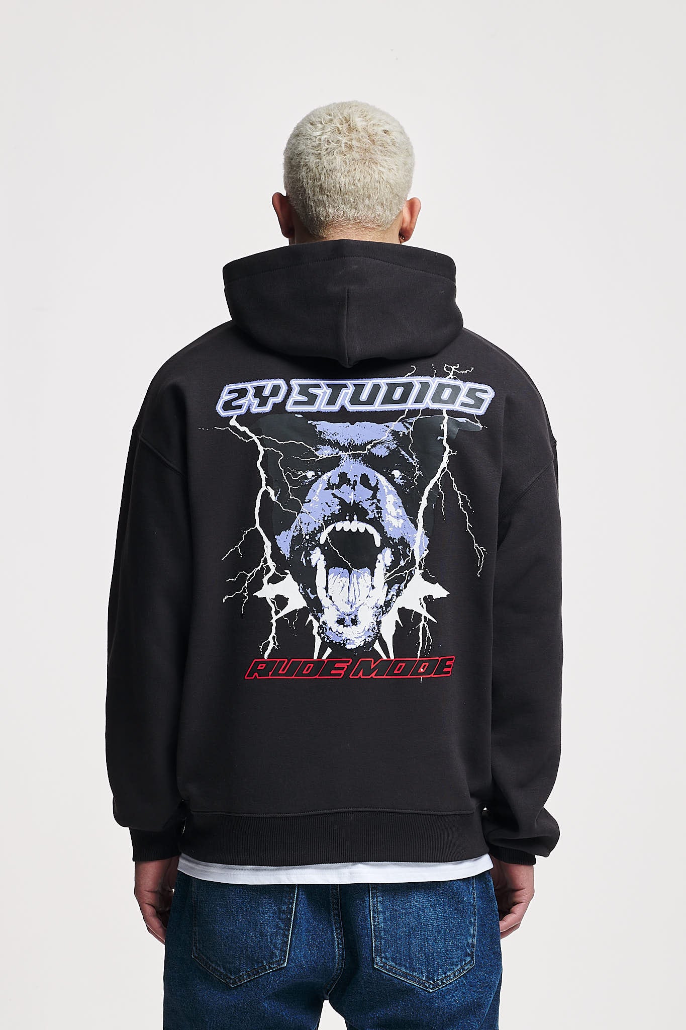 Rottweiler Oversize Hoodie Washed Black