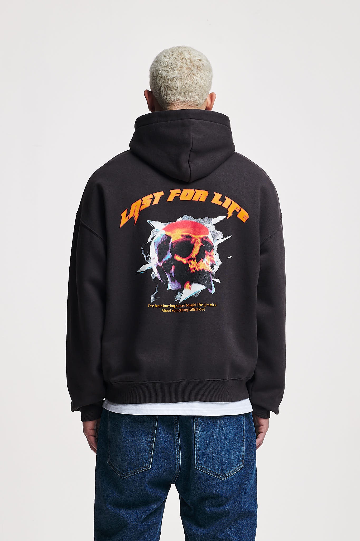 Last For Life Oversize Hoodie Washed Black