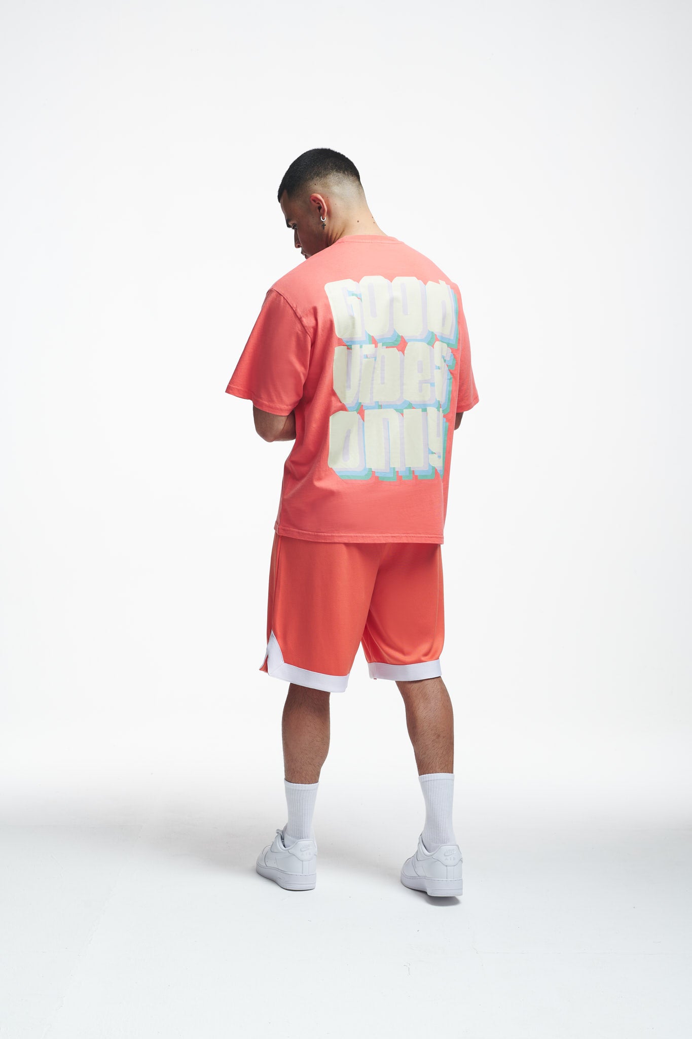 Good Vibes Only Oversize Tee Persimmon