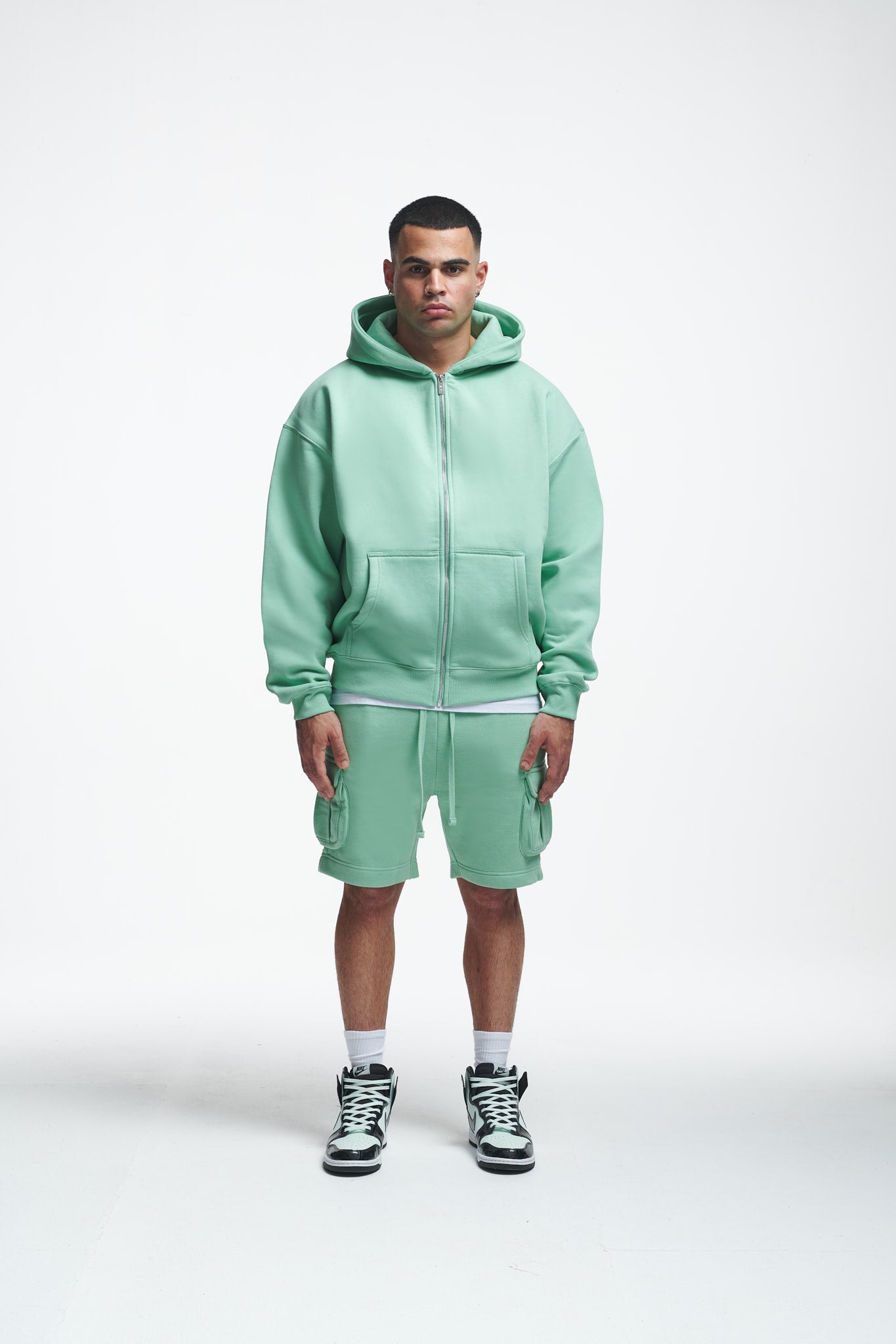 Globus Oversize Zip-Hoodie Grayed Jade