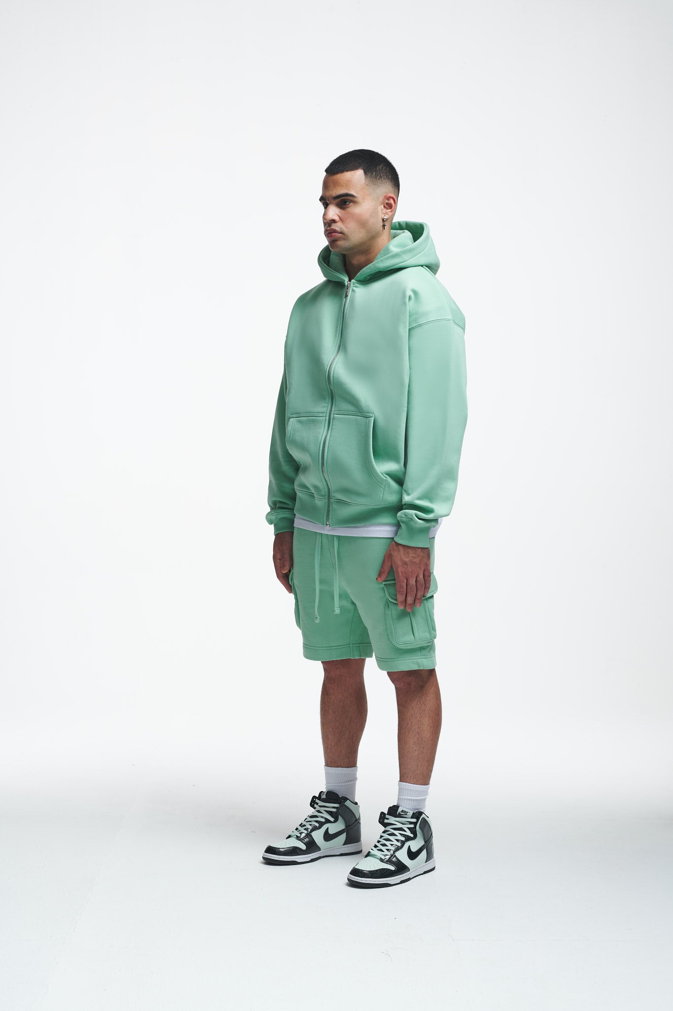 Globus Oversize Zip-Hoodie Grayed Jade