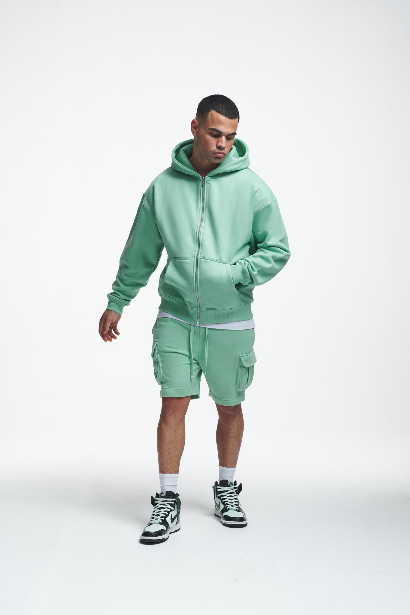 Globus Oversize Zip-Hoodie Grayed Jade