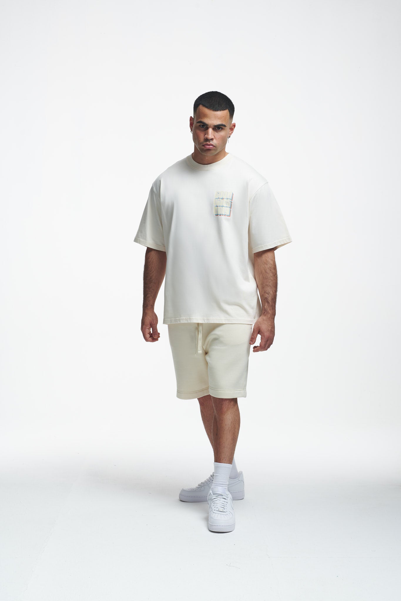 Good Vibes Only Oversize Tee Off White