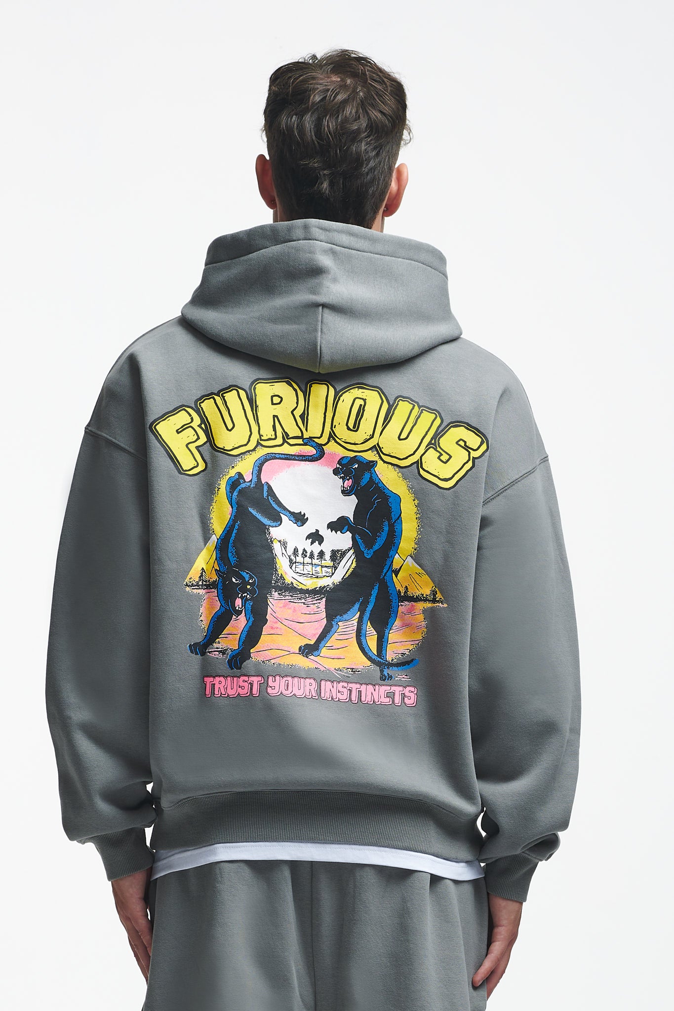 Furious Oversize Hoodie Washed Grey
