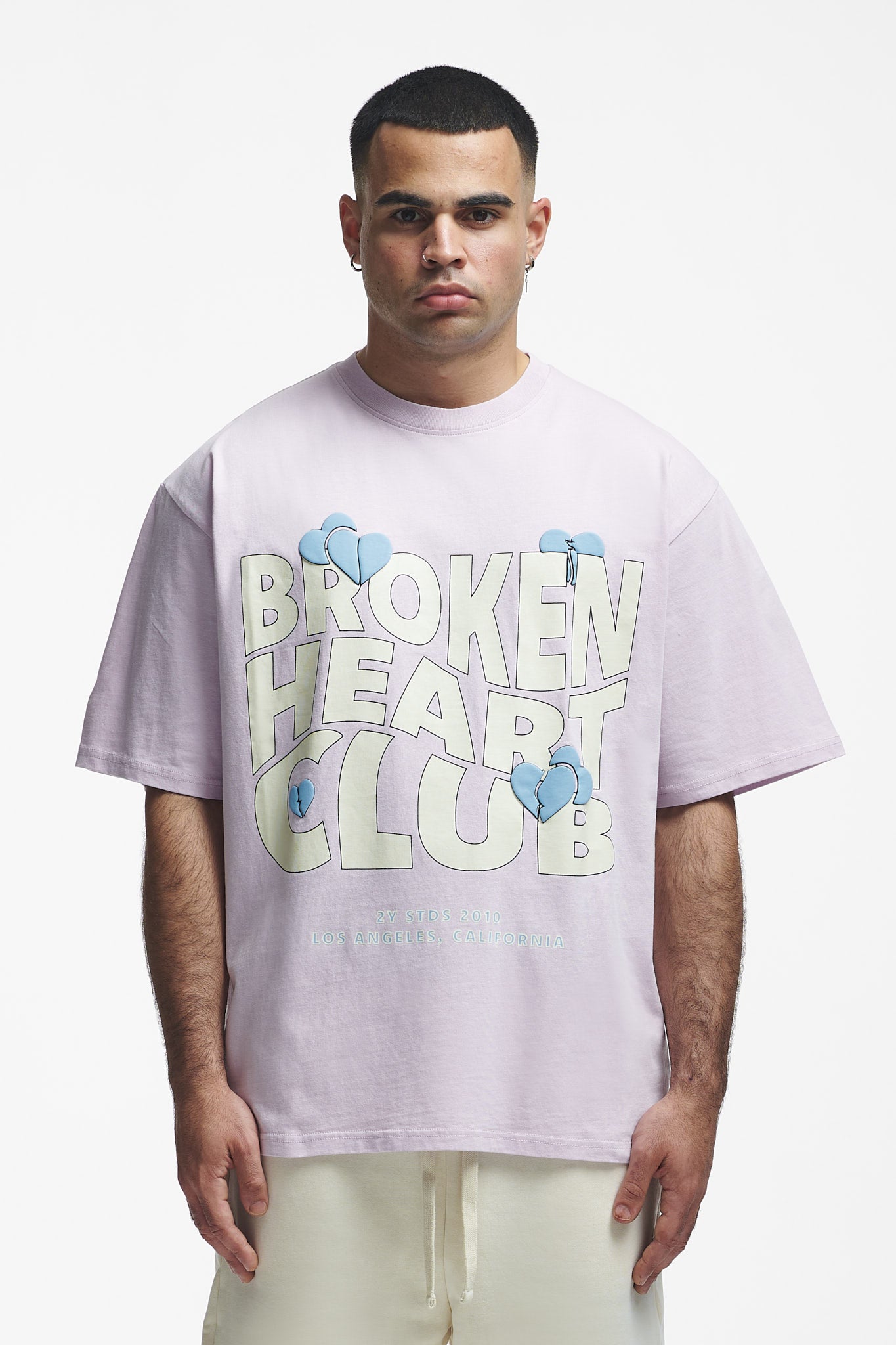 Broken Heart Club Oversize Tee Grey Lilac
