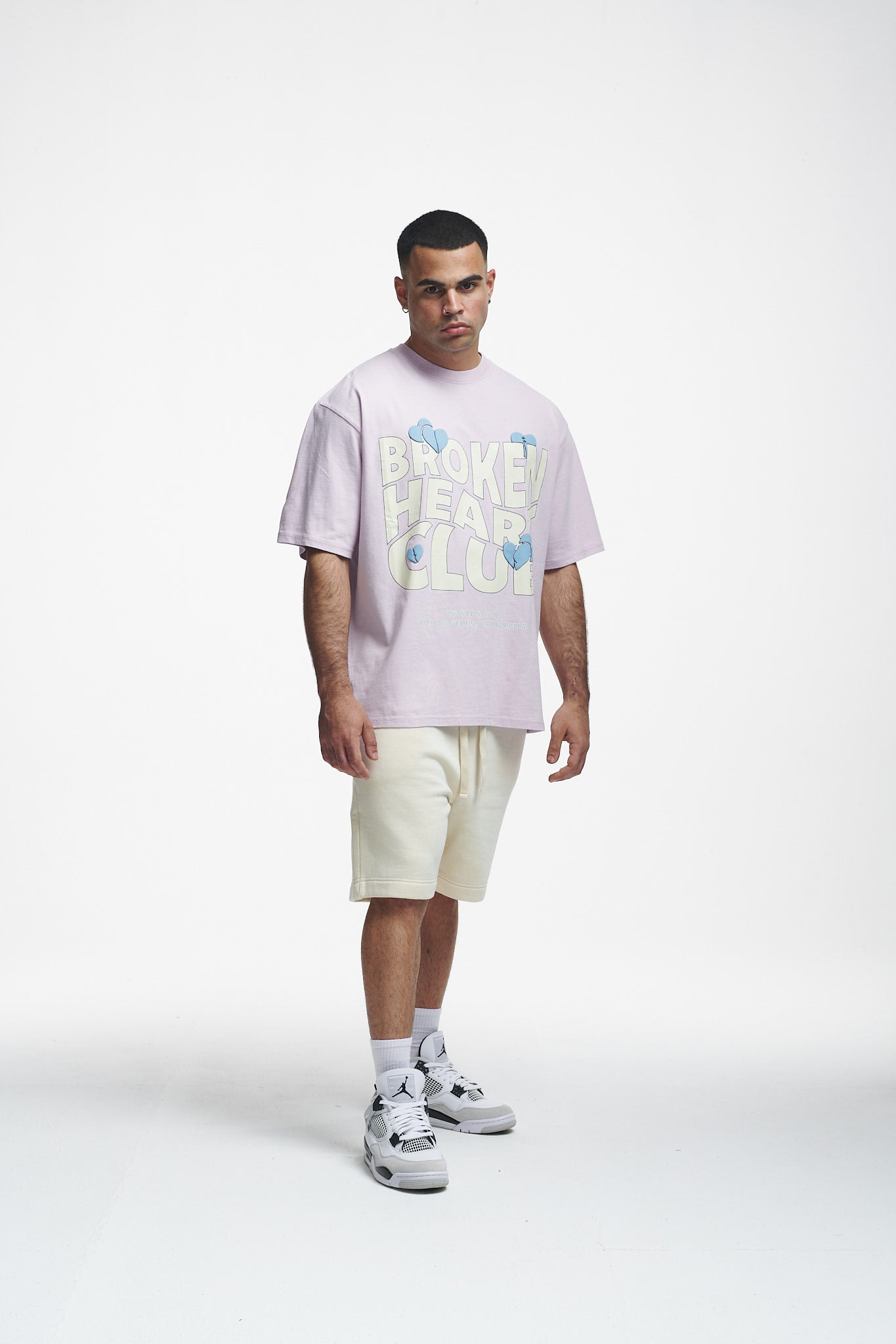 Broken Heart Club Oversize Tee Grey Lilac