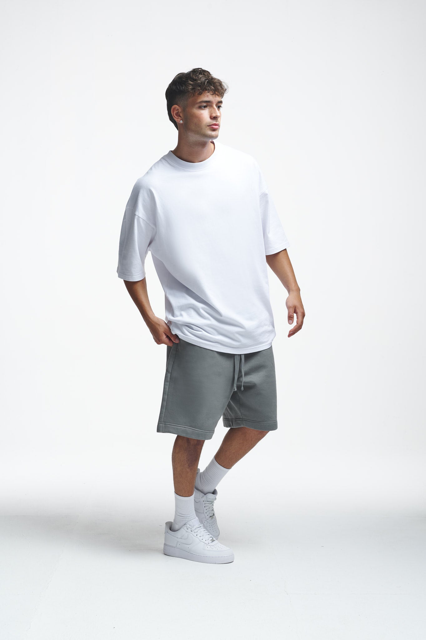 Basic Sweat Shorts Washed Grey