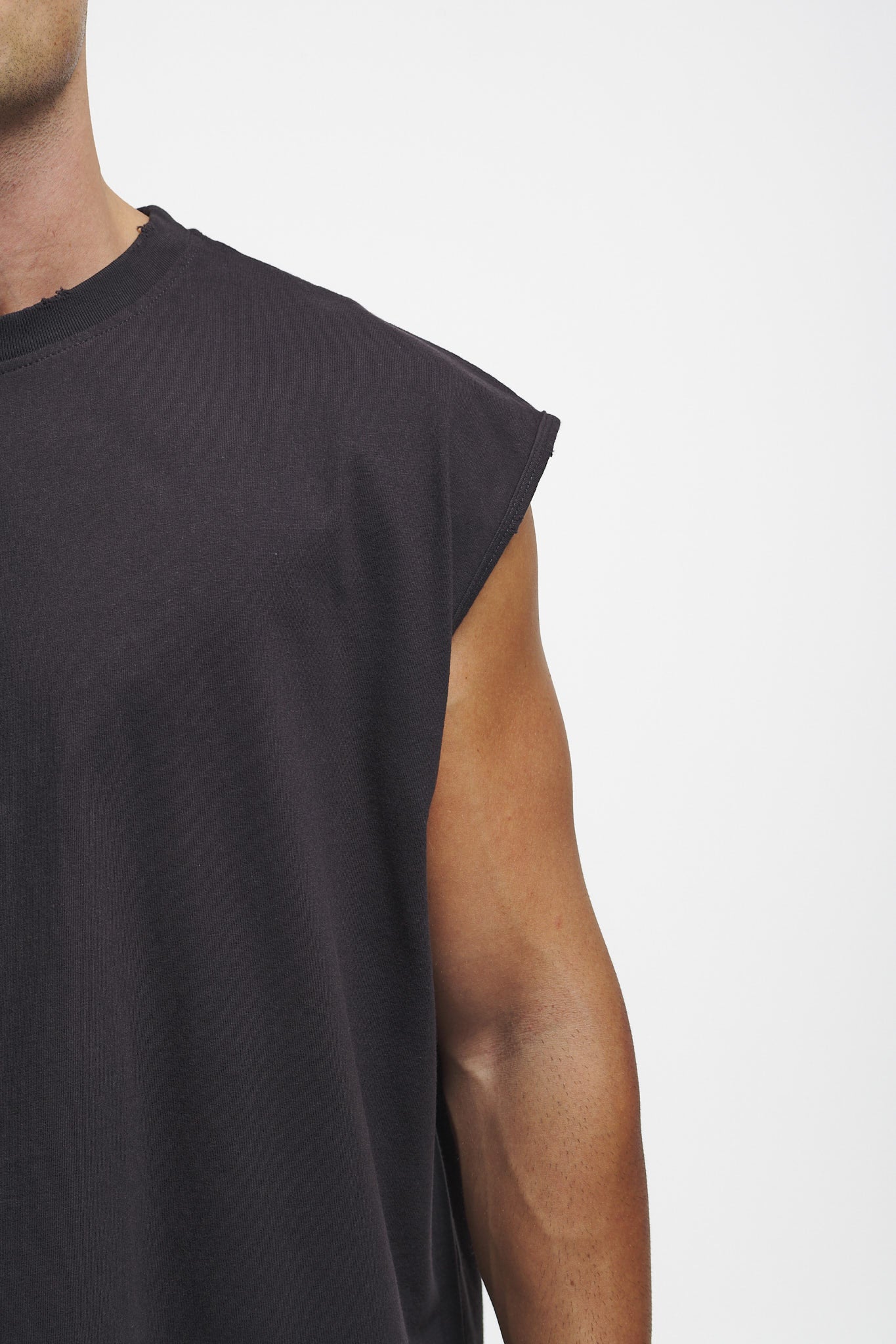 Furious Oversize Sleeveless Shirt Washed Black