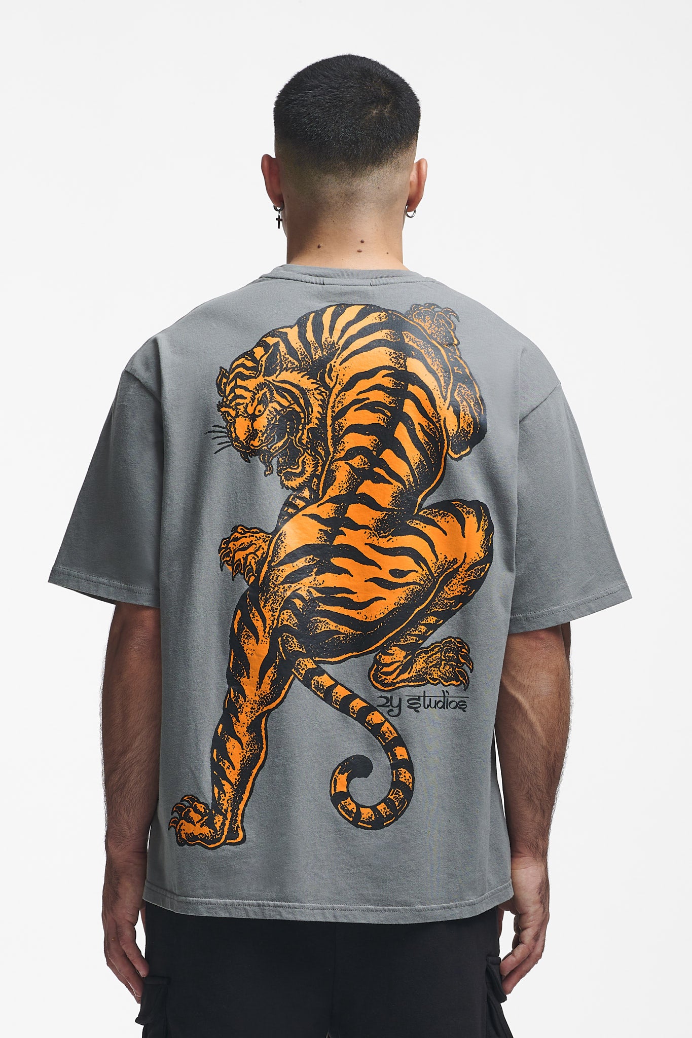 Tiger Oversize Tee Washed Grey