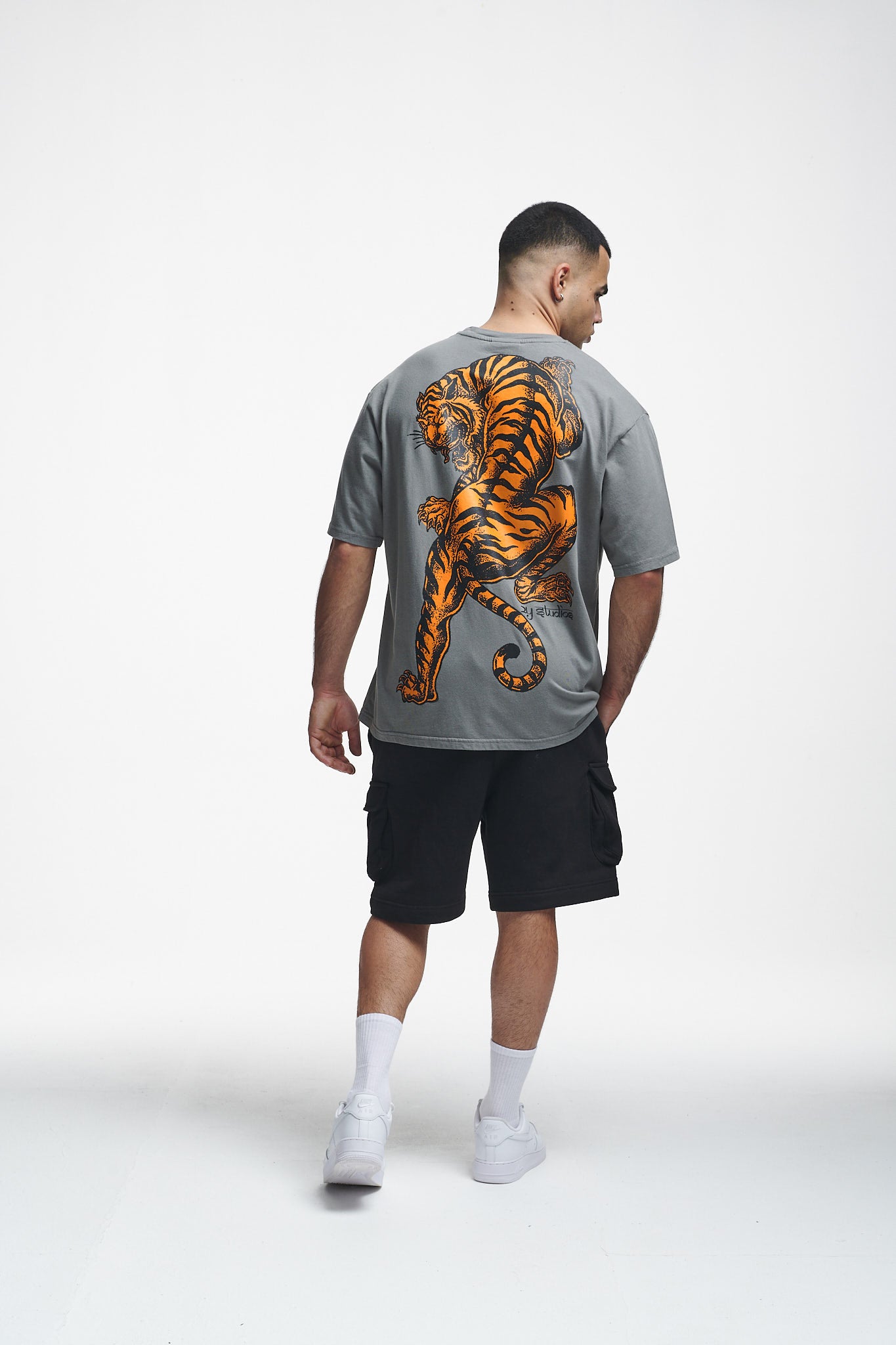 Tiger Oversize Tee Washed Grey