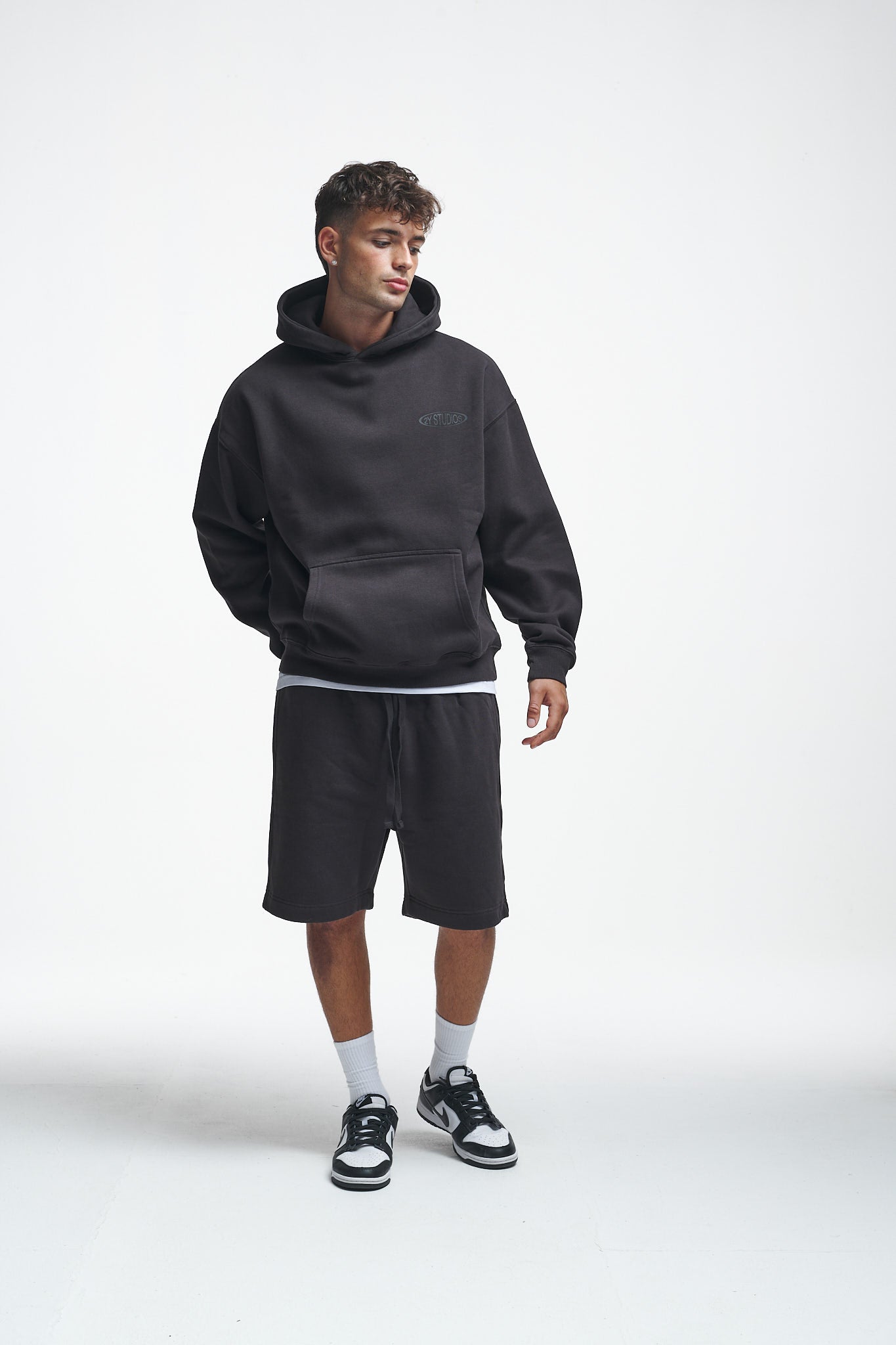 Introspect Oversize Hoodie Washed Black