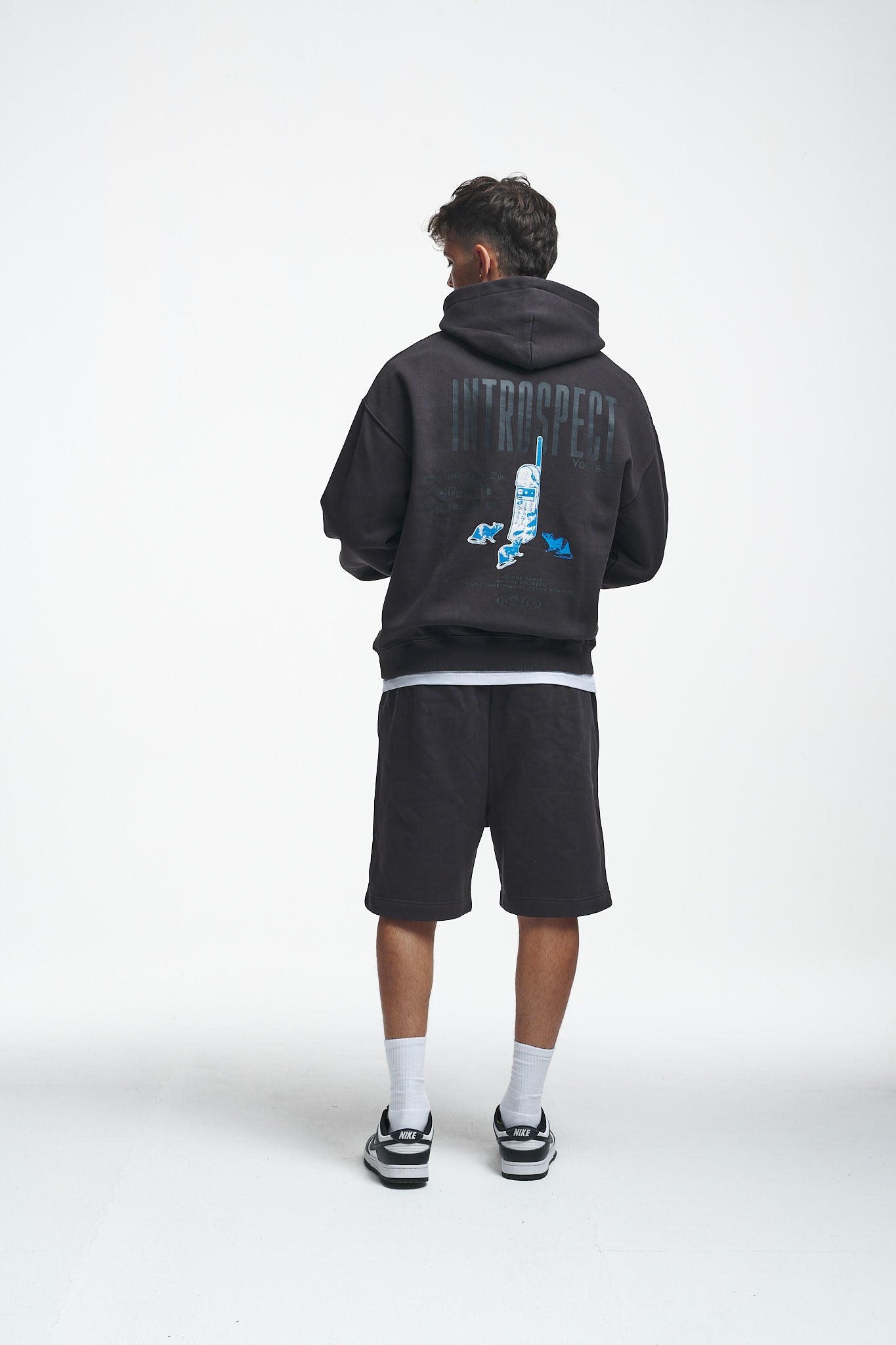 Introspect Oversize Hoodie Washed Black