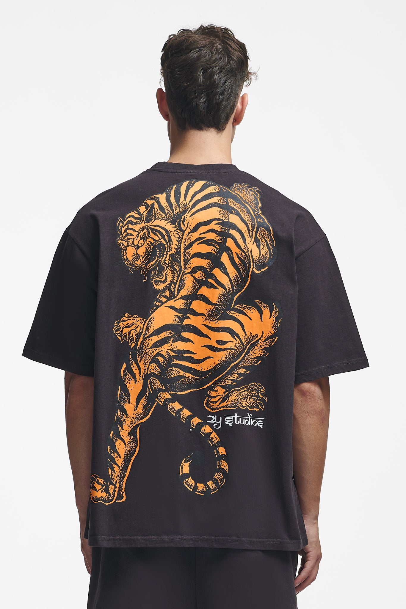Tiger Oversize Tee Washed Black