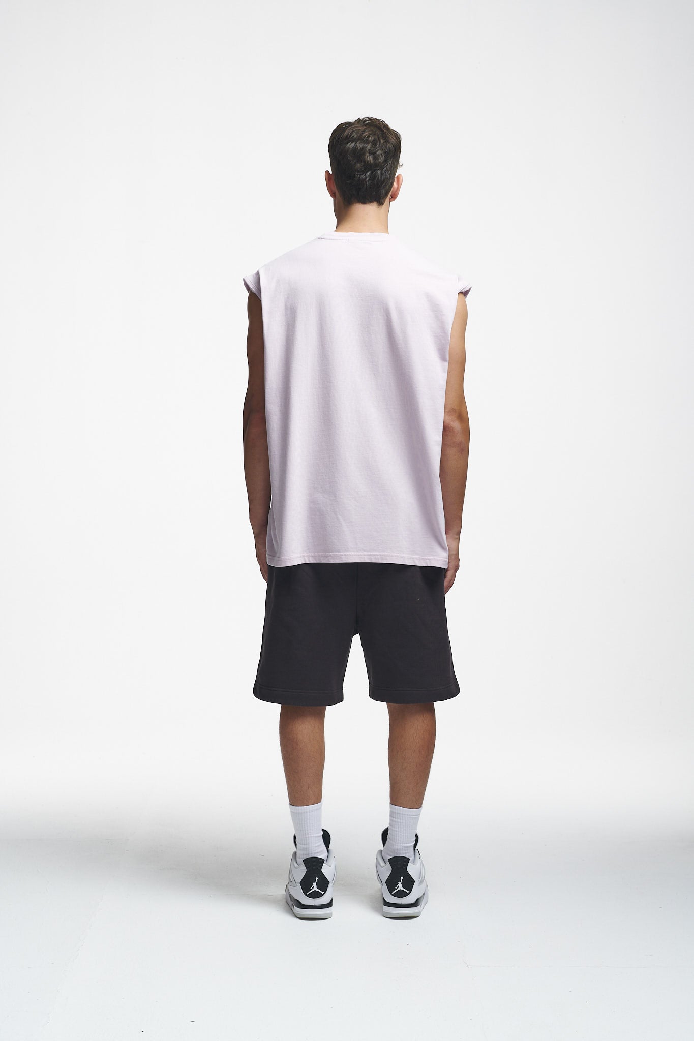 Basic Oversize Sleeveless Shirt Grey Lilac