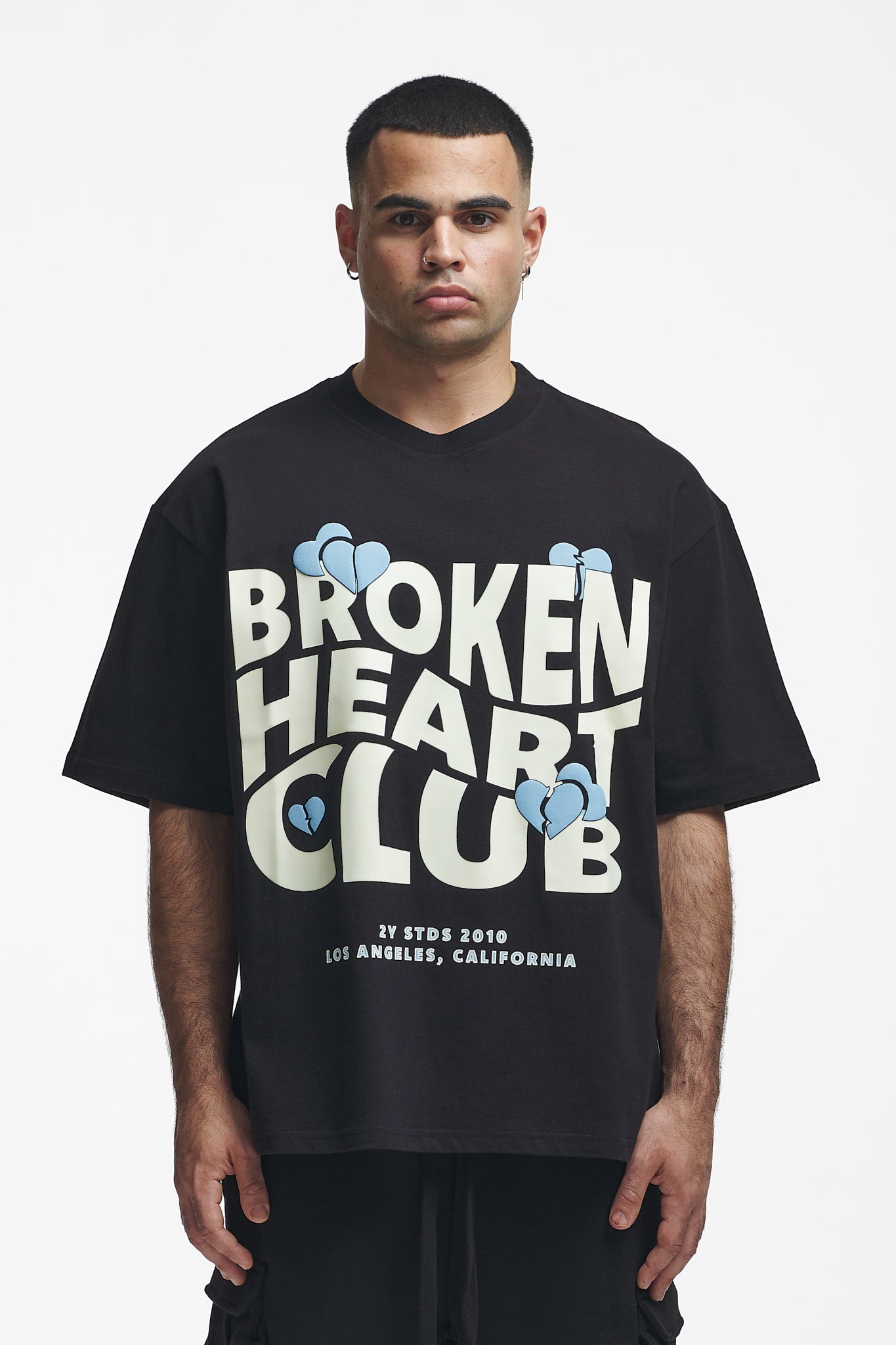 Broken Heart Club Oversize Tee Black