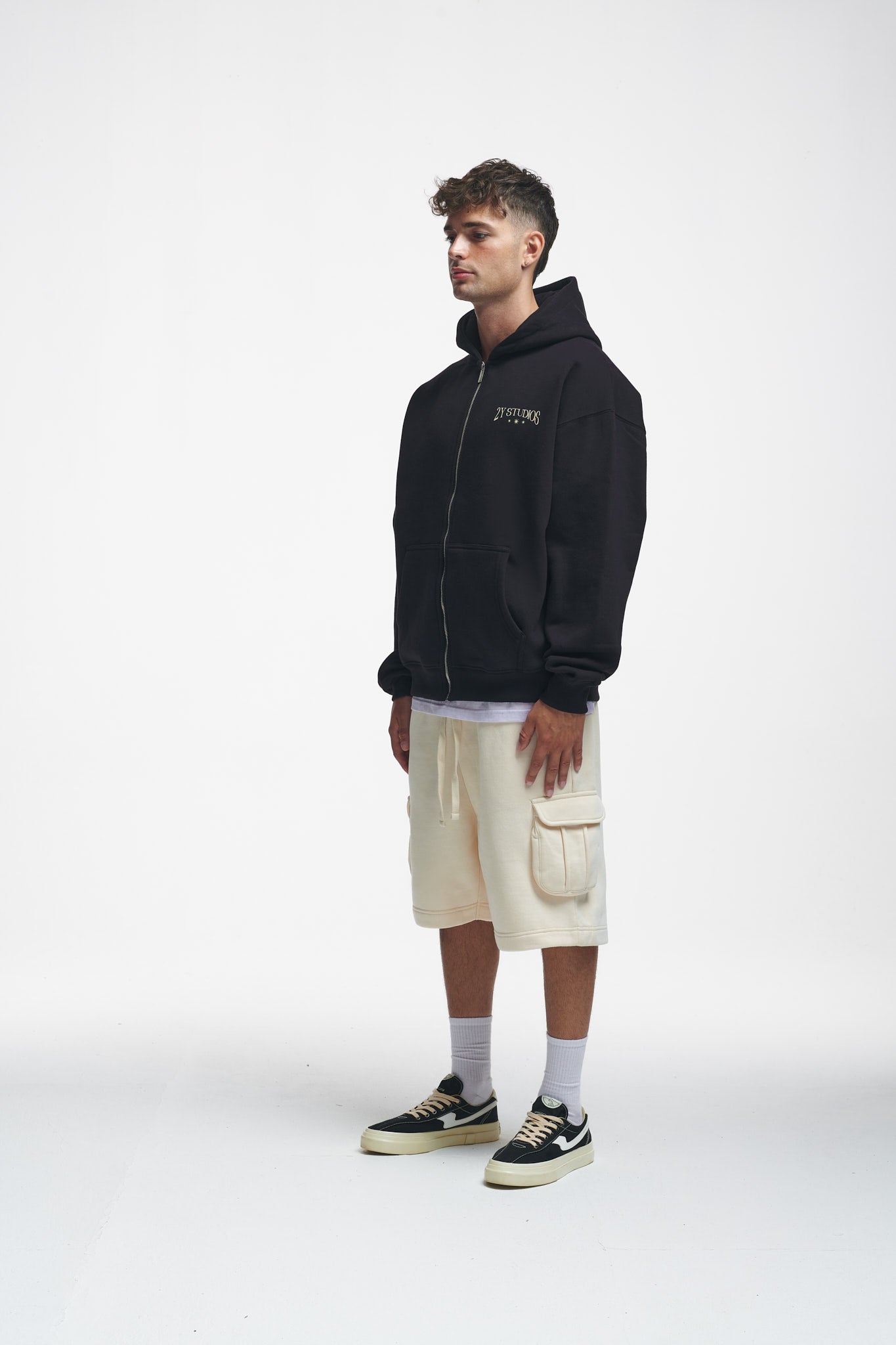 Insignia Oversize Zip-Hoodie Black