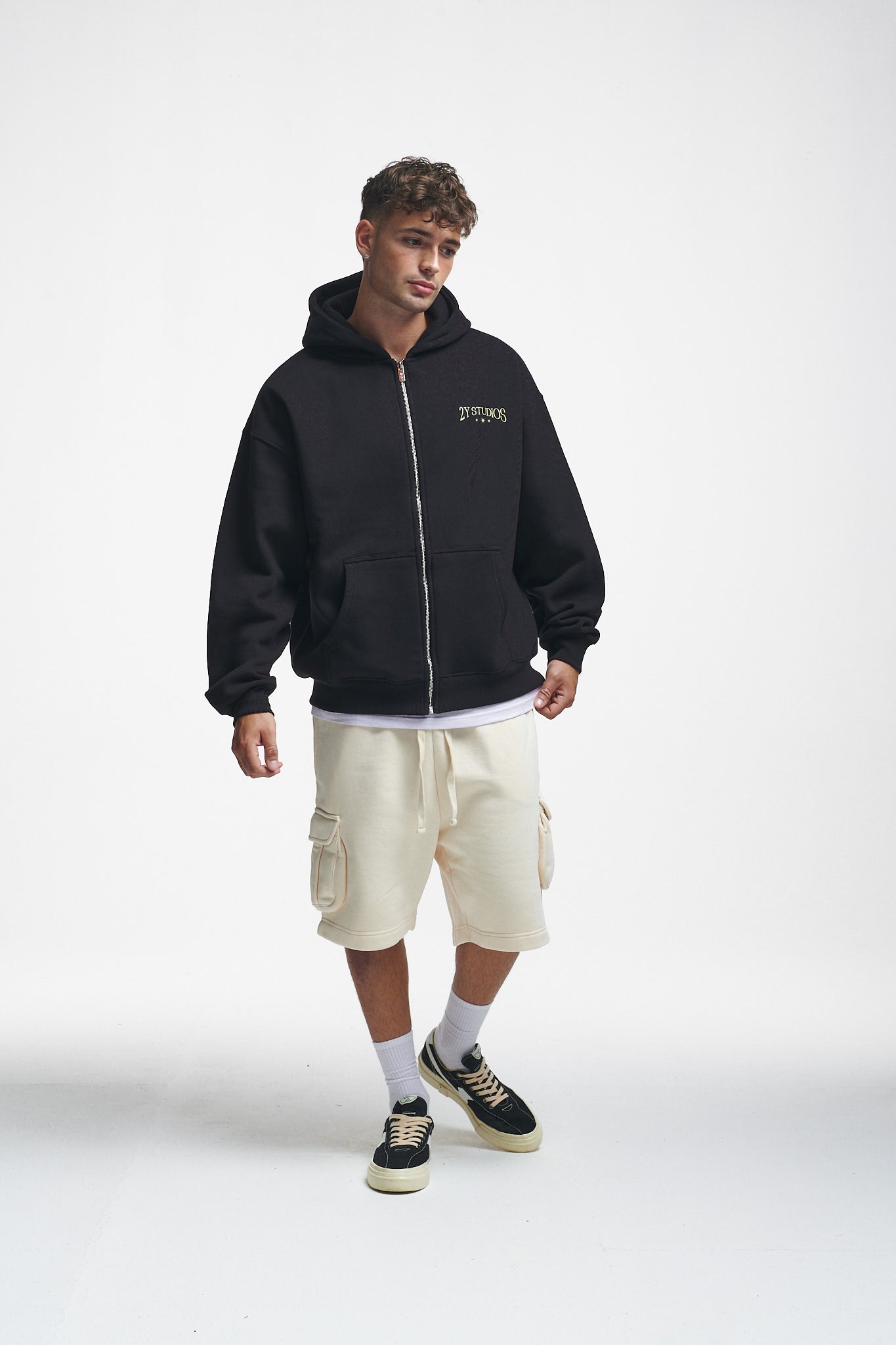 Insignia Oversize Zip-Hoodie Black