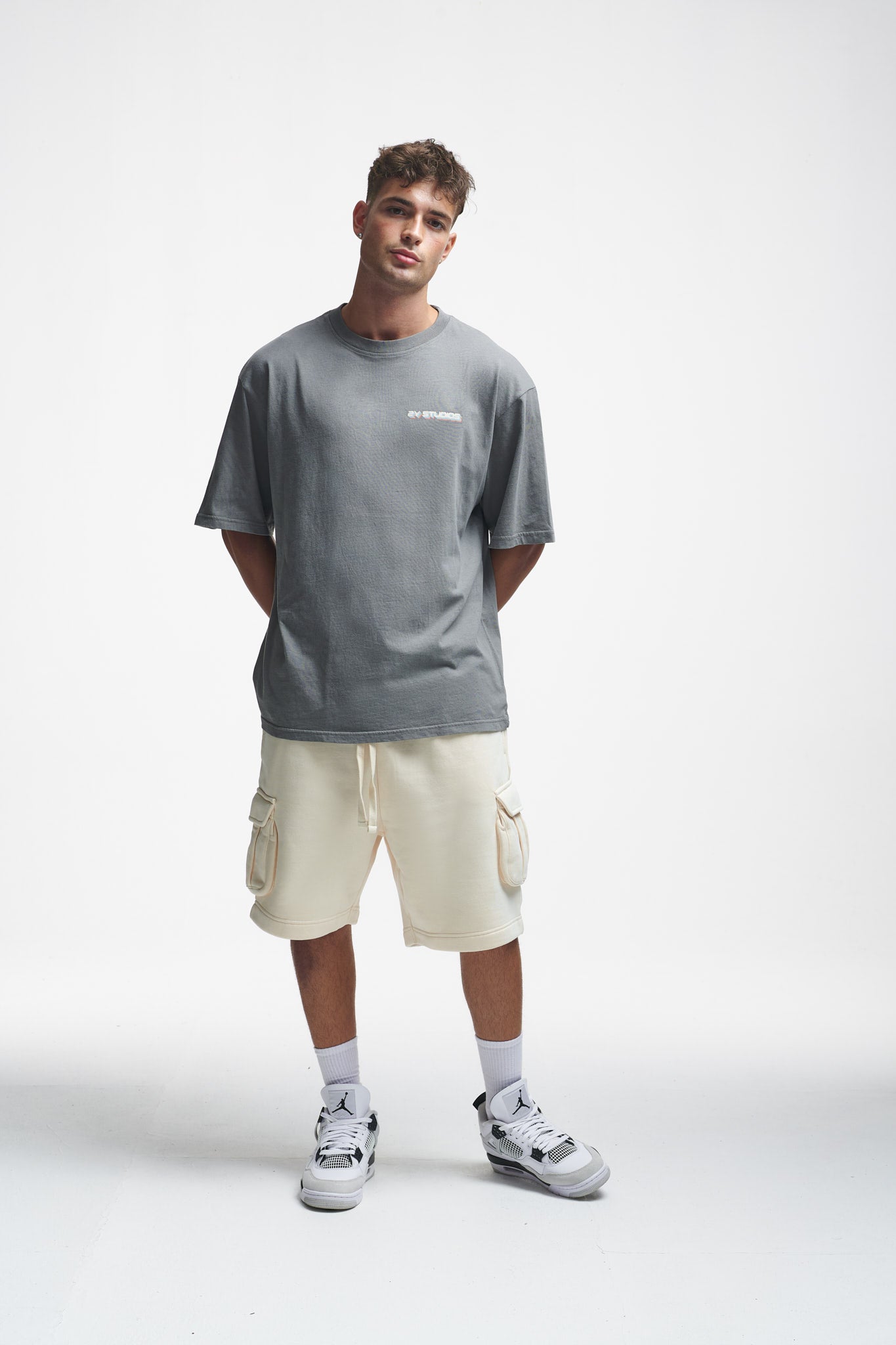 Good Vibes Only Oversize Tee Washed Grey