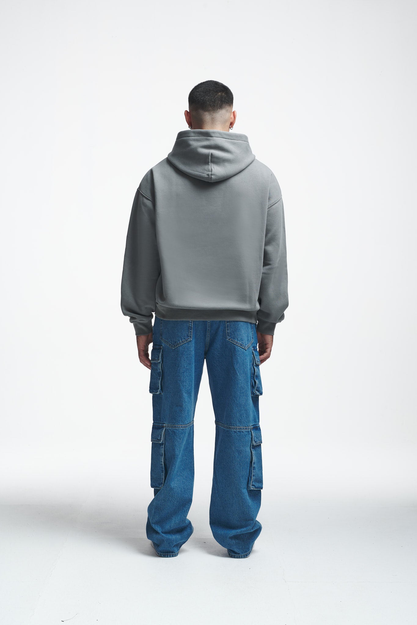 Less Scrolling Oversize Hoodie Washed Grey