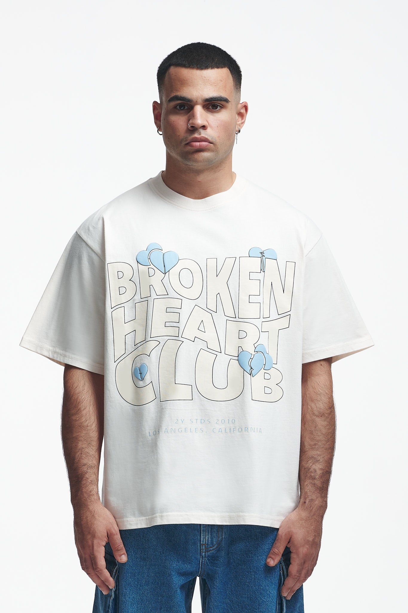 Broken Heart Club Oversize Tee Off White