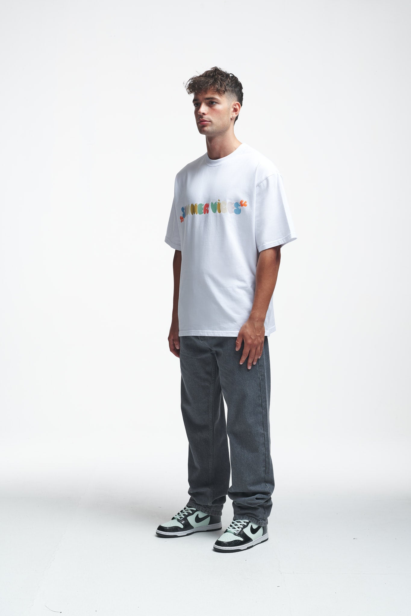 Summer Vibes Oversize Tee White