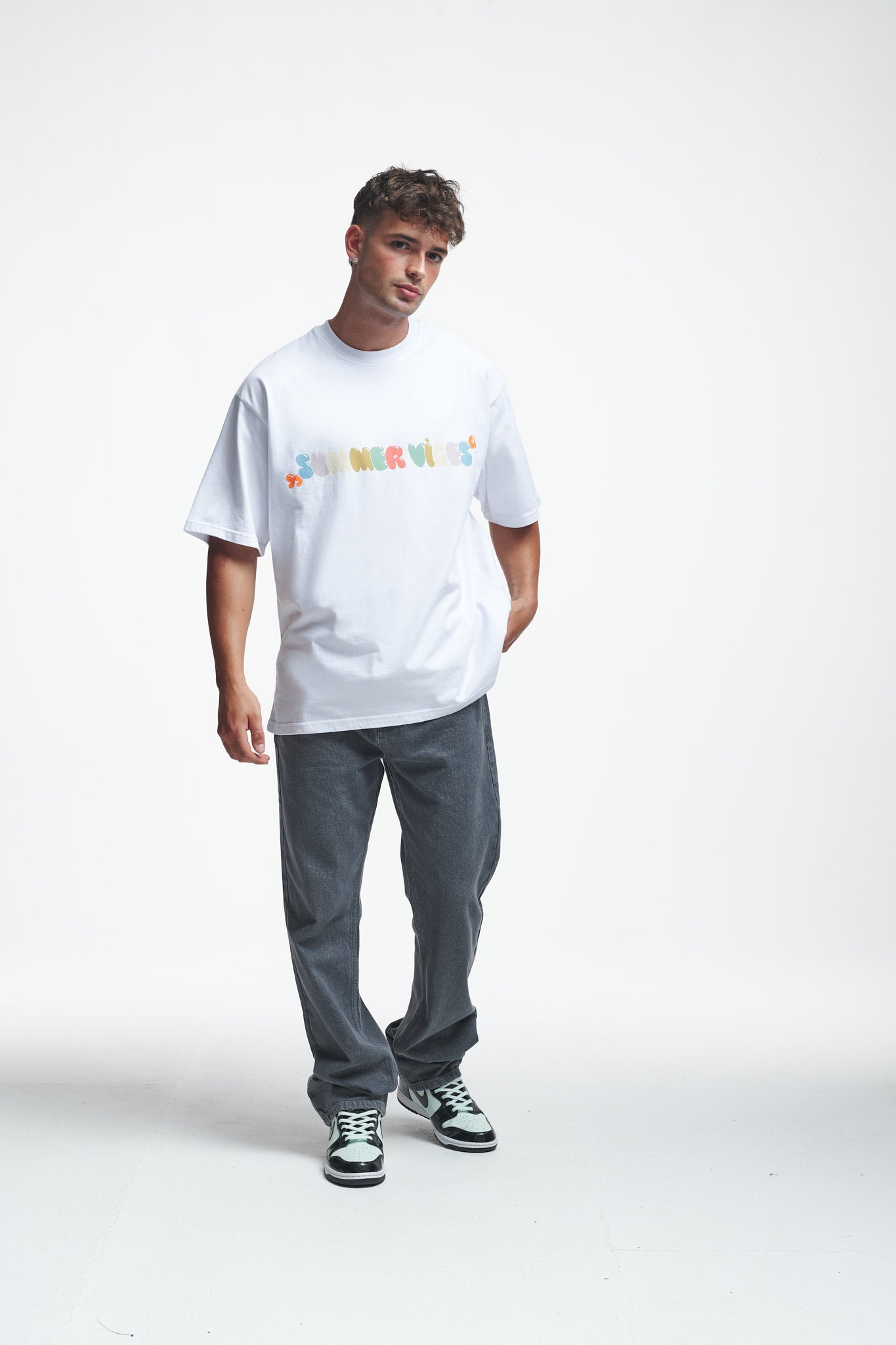 Summer Vibes Oversize Tee White