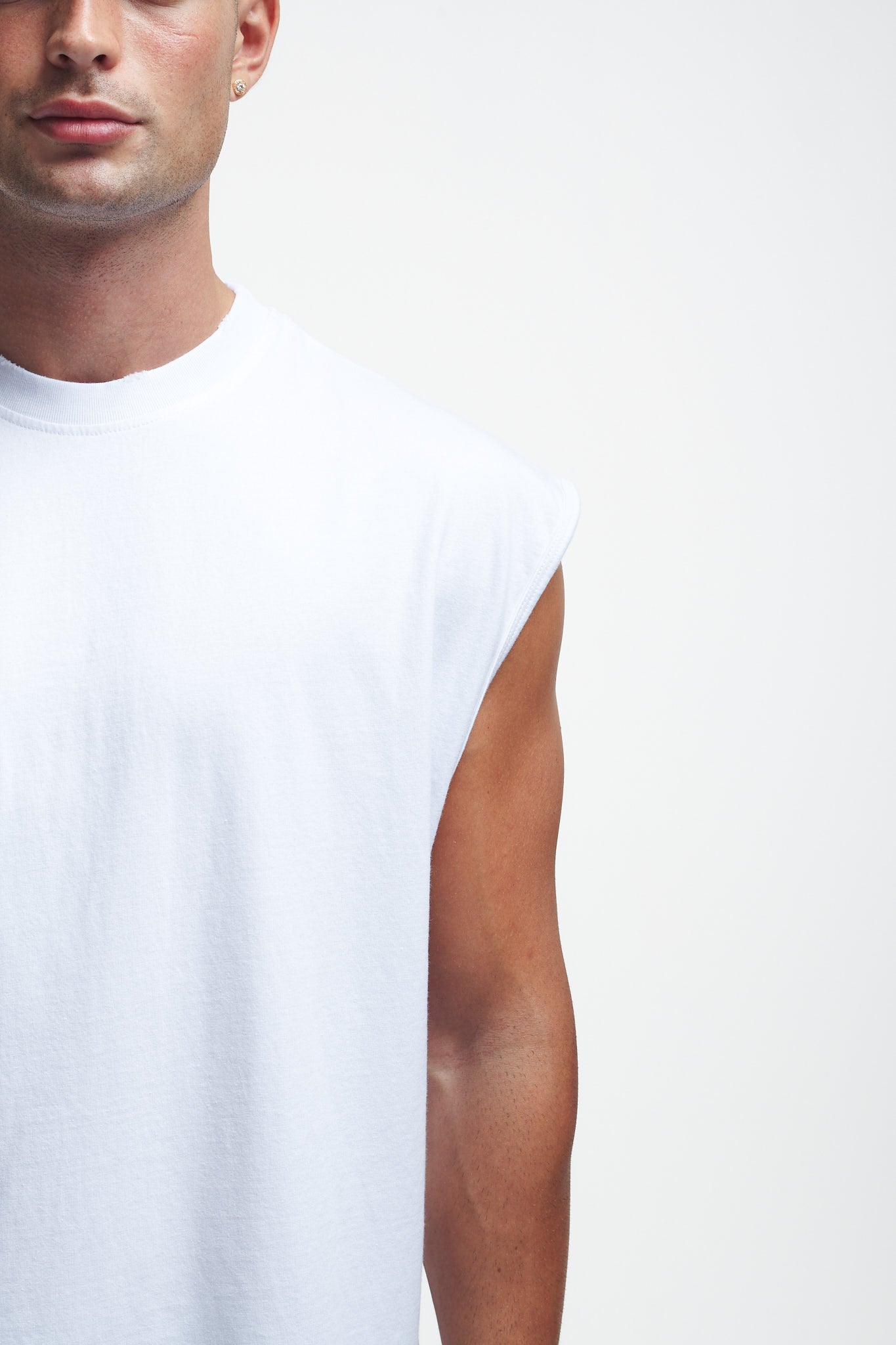 Basic Oversize Sleeveless Shirt White