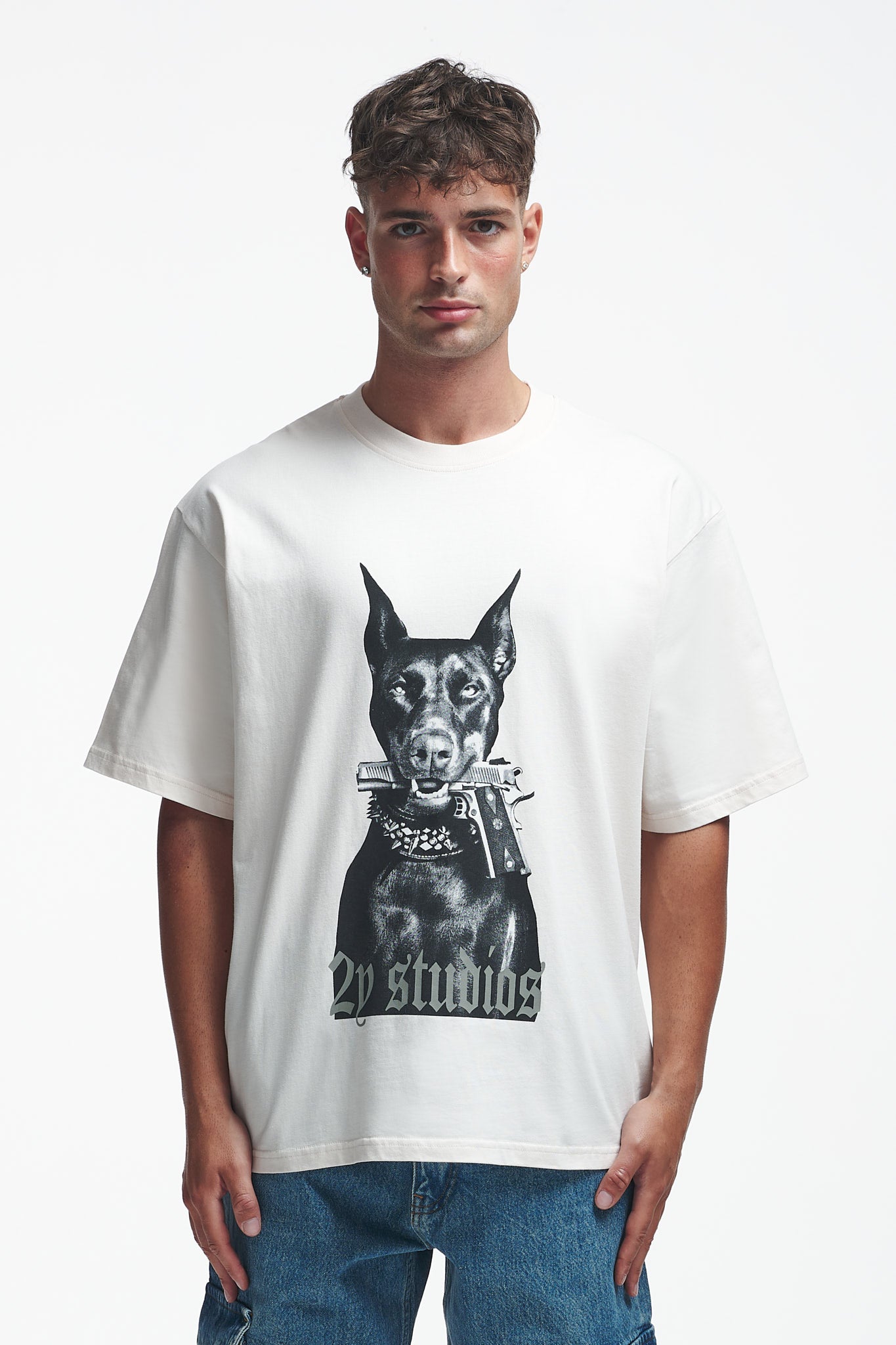 Doberman Oversize Tee Off White