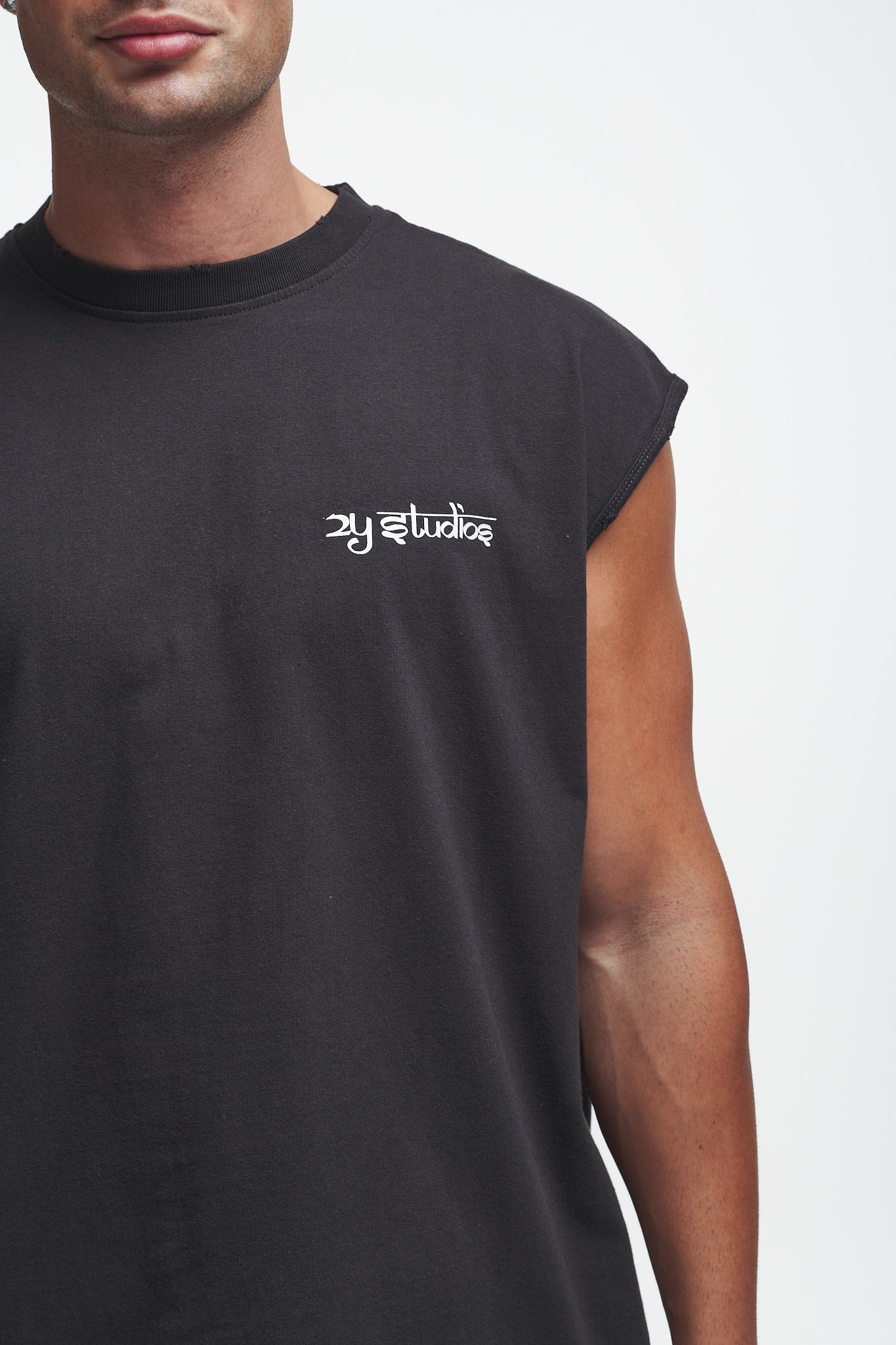 Tiger Oversize Sleeveless Shirt Washed Black