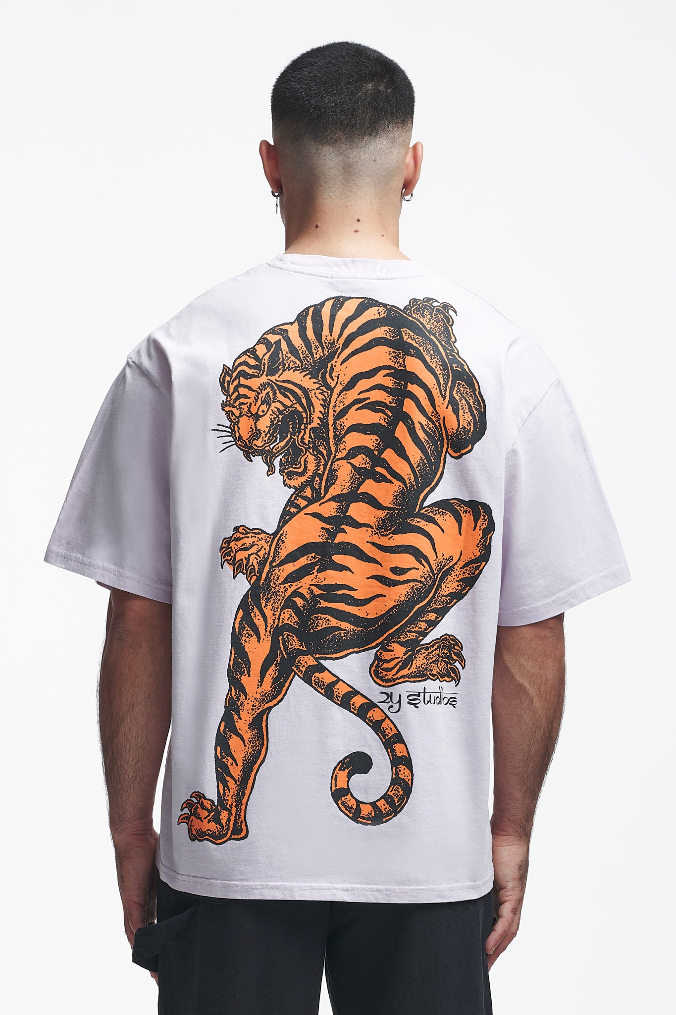 Tiger Oversize Tee Grey Lilac