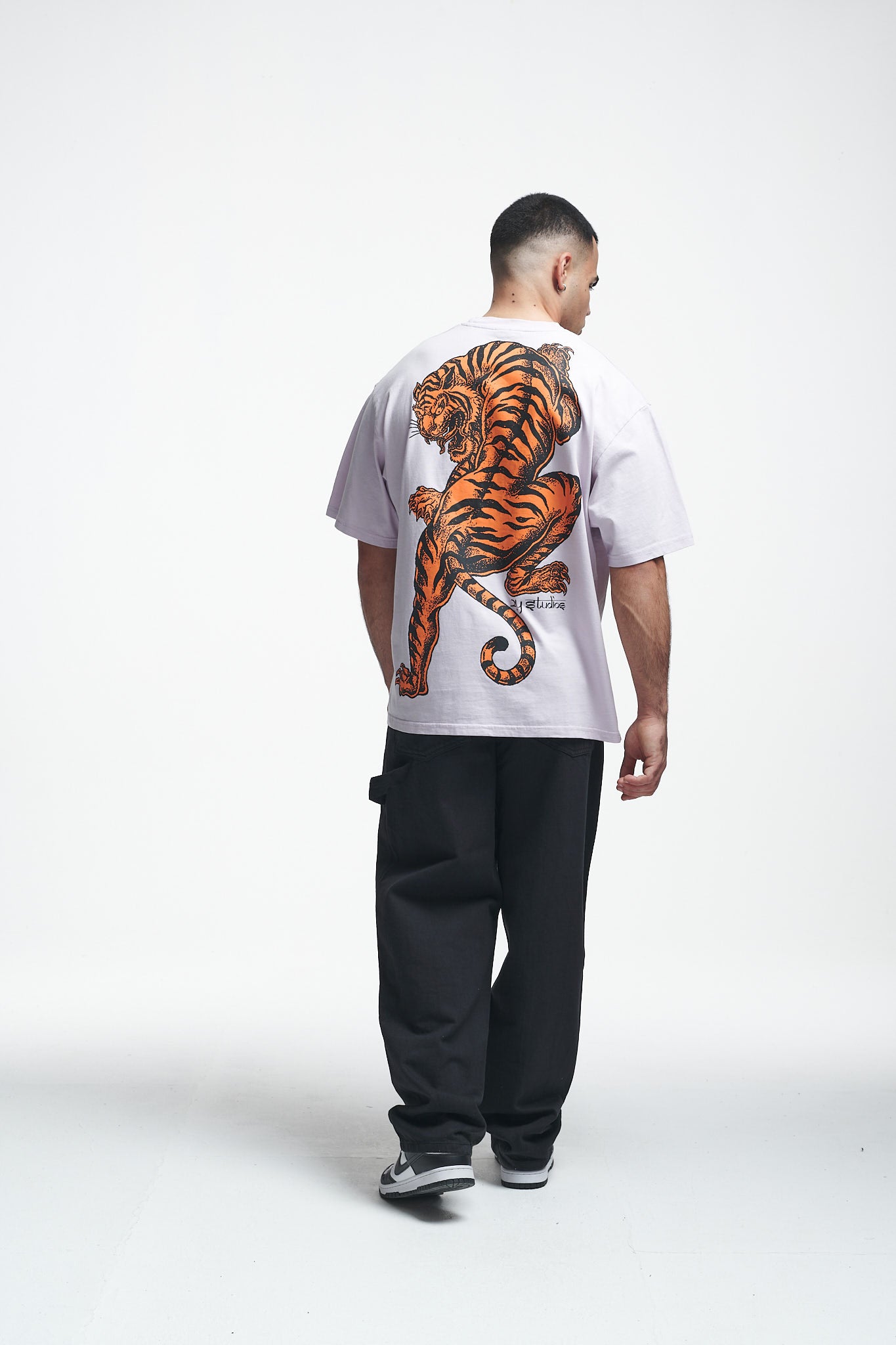Tiger Oversize Tee Grey Lilac