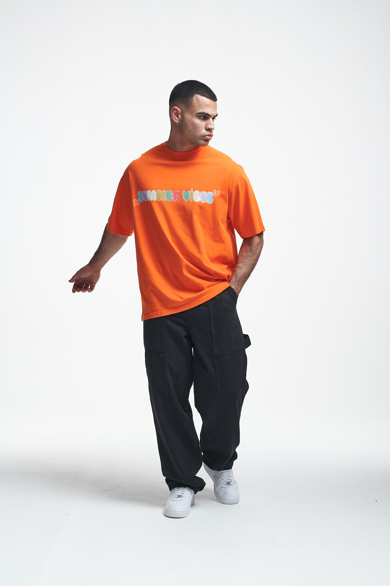 Summer Vibes Oversize Tee Tangelo