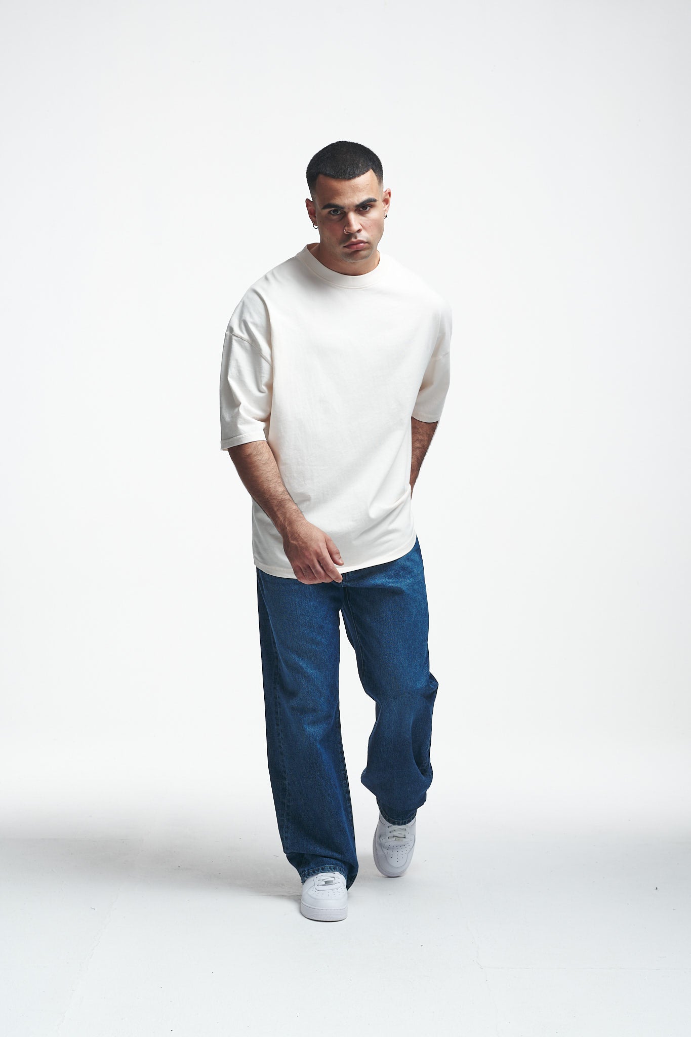 Basic Oversize Boxy Tee Off White