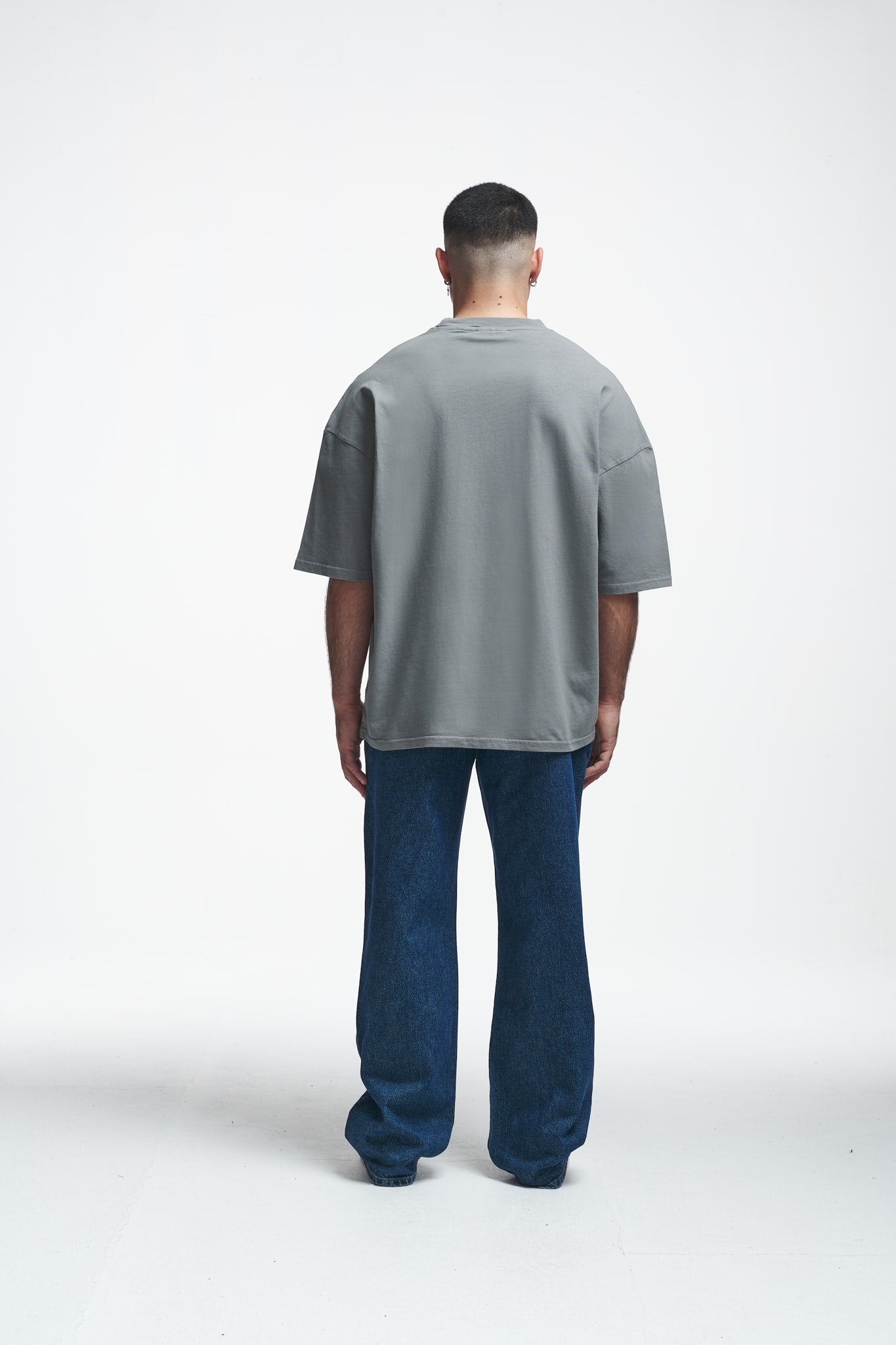 Basic Oversize Boxy Tee Washed Grey