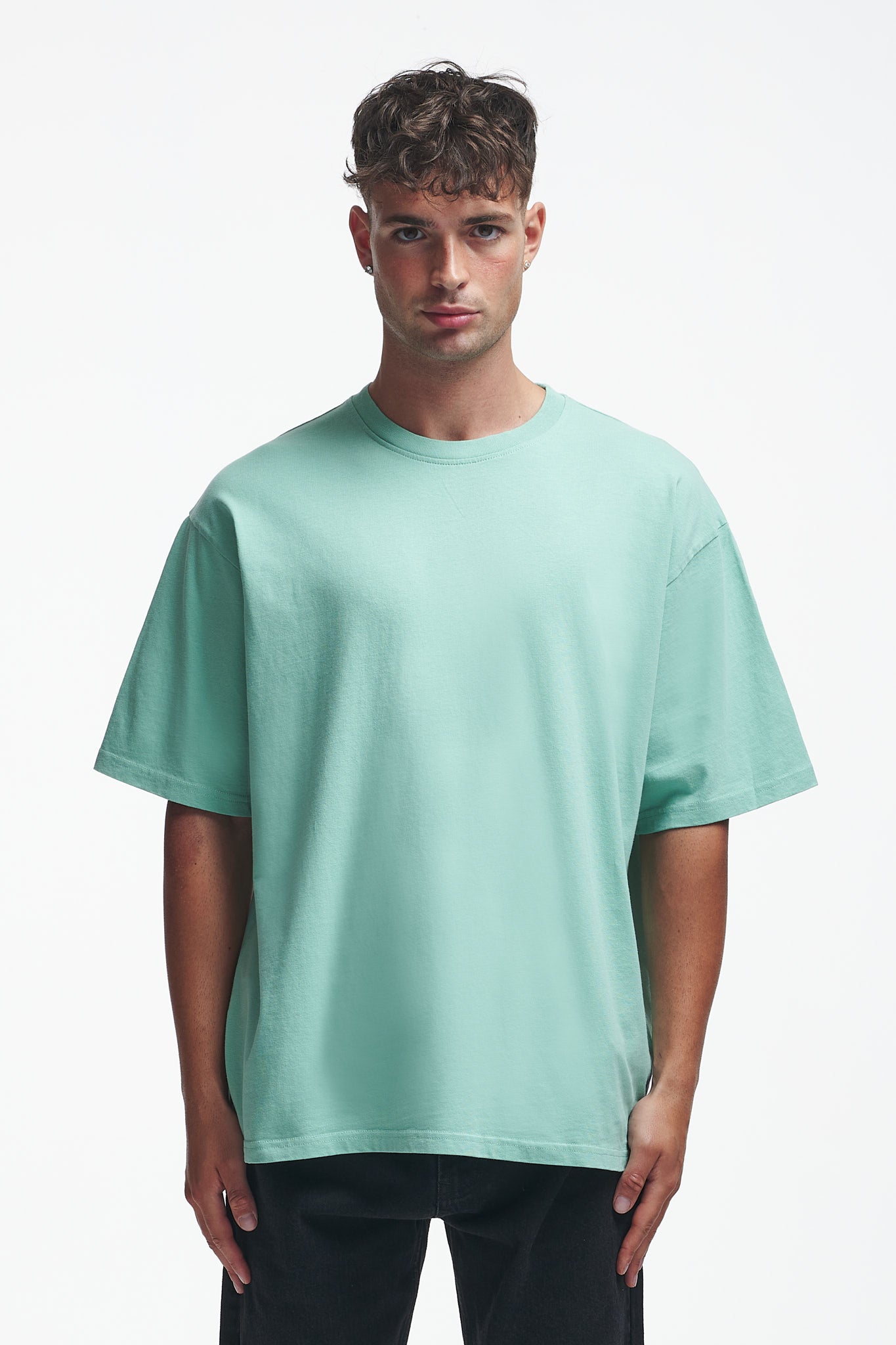 Basic Oversize Tee Grayed Jade