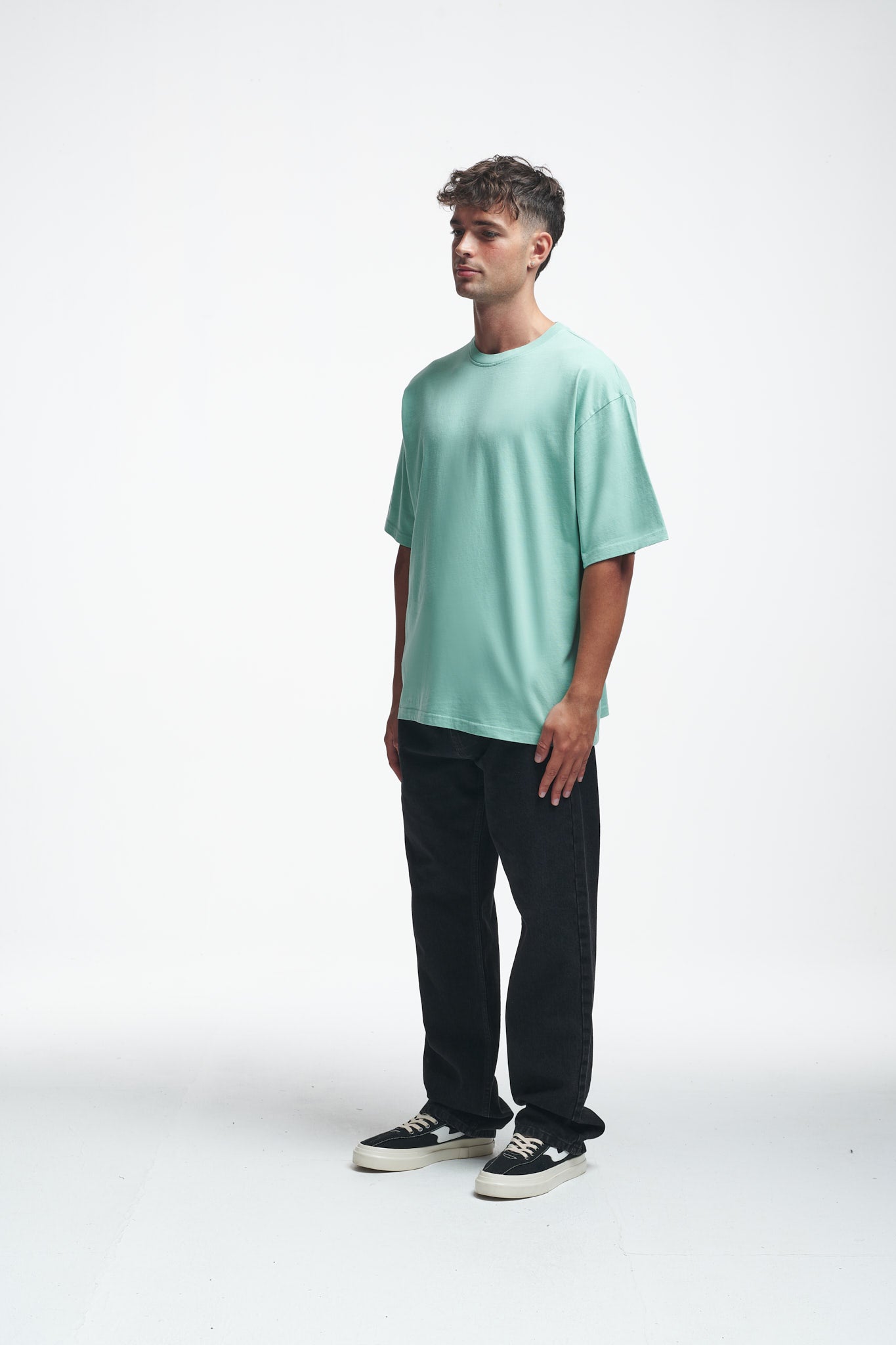 Basic Oversize Tee Grayed Jade