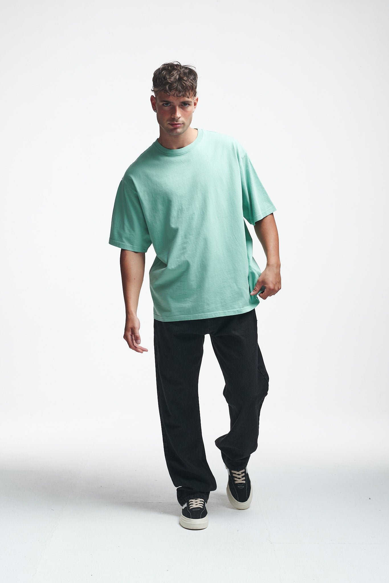 Basic Oversize Tee Grayed Jade