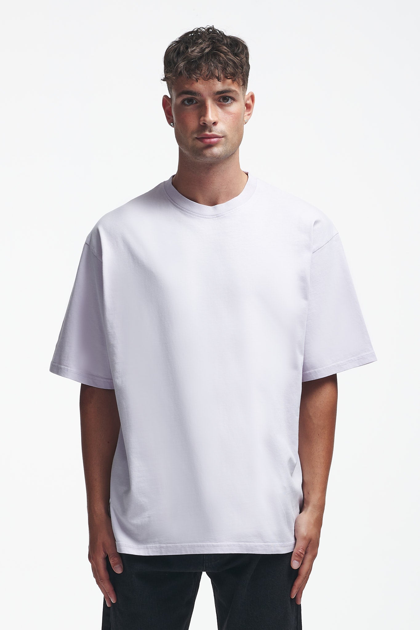 Basic Oversize Tee Grey Lilac