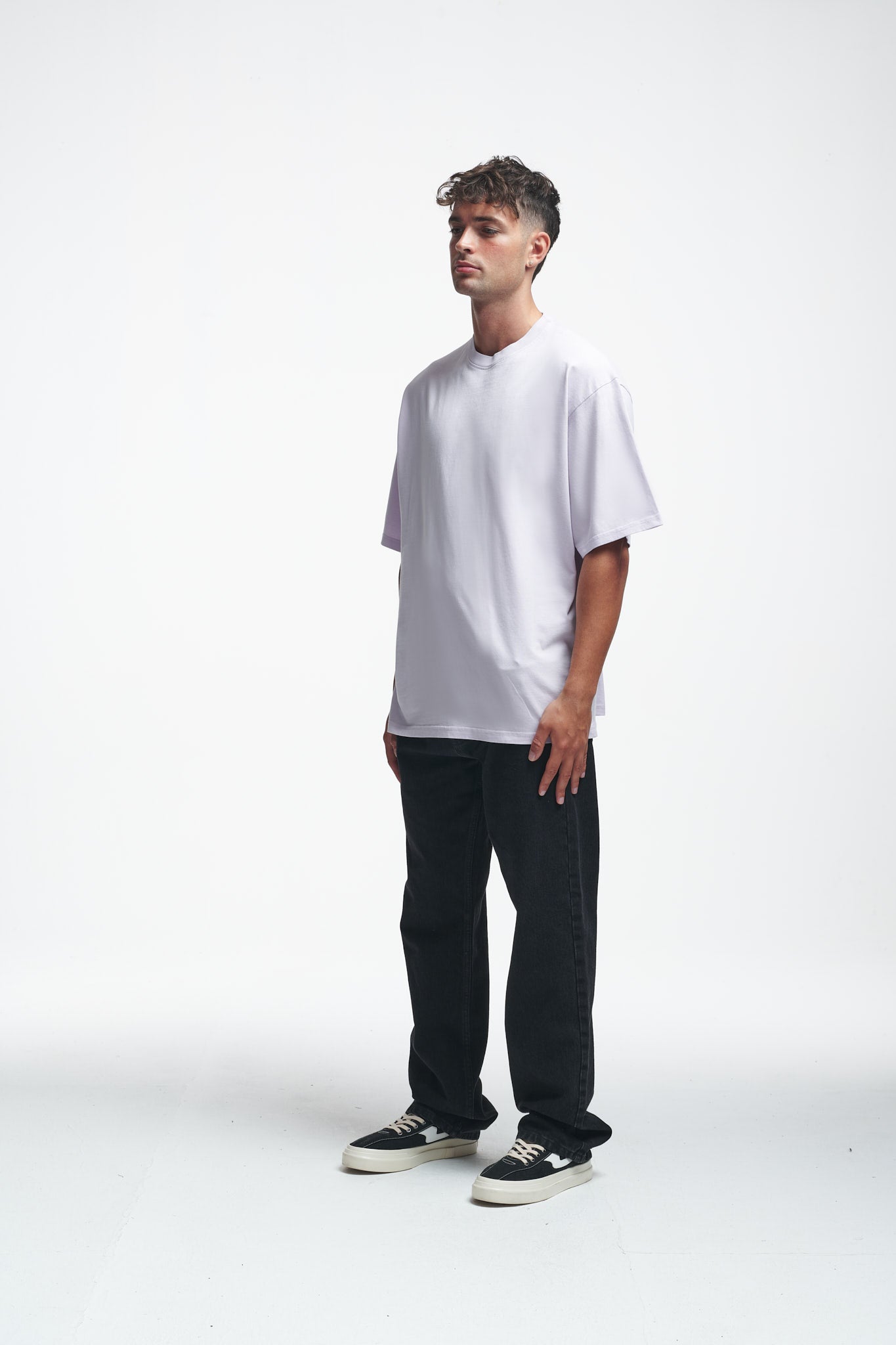 Basic Oversize Tee Grey Lilac