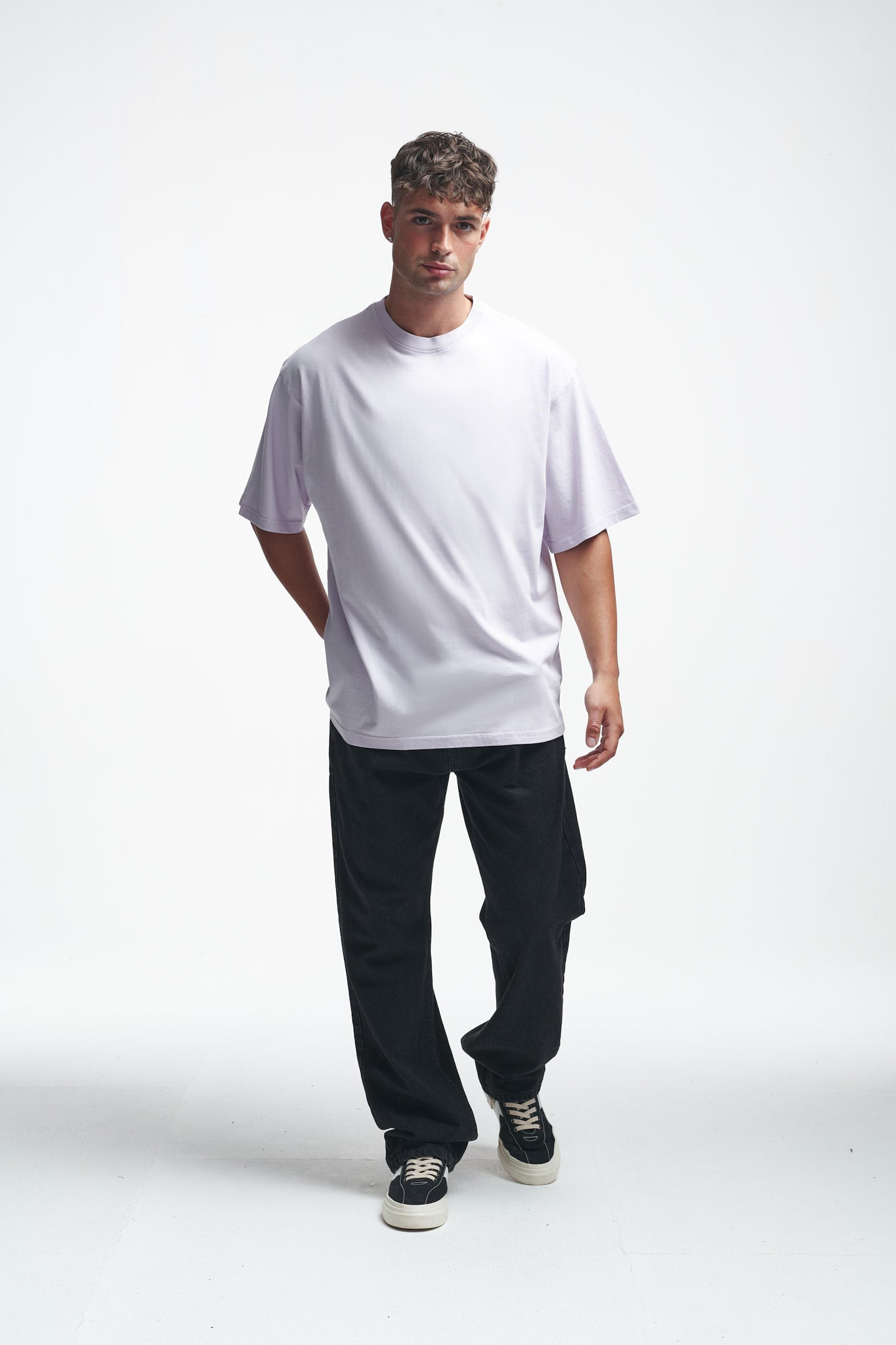 Basic Oversize Tee Grey Lilac