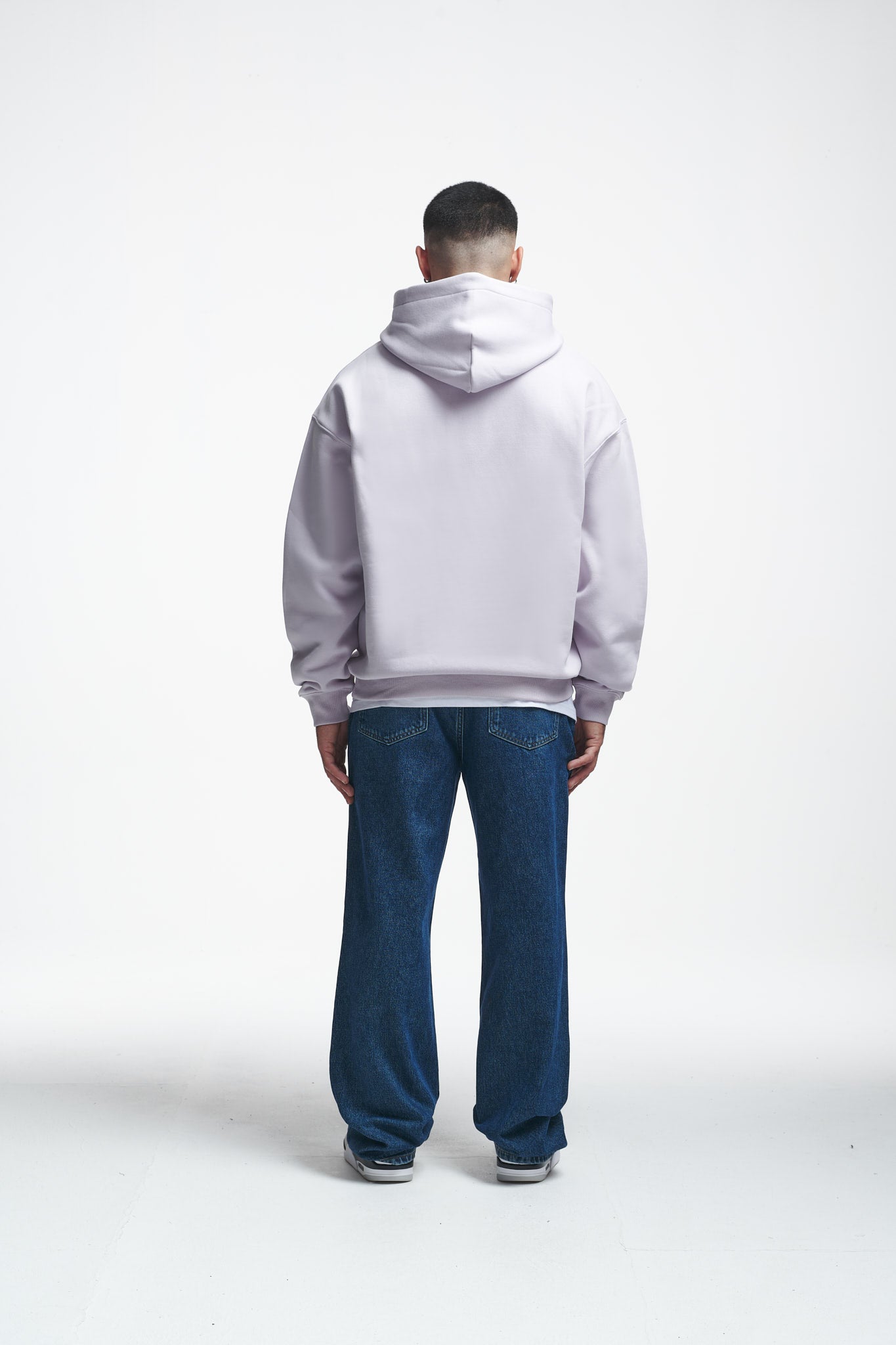 Basic Oversize Hoodie Grey Lilac