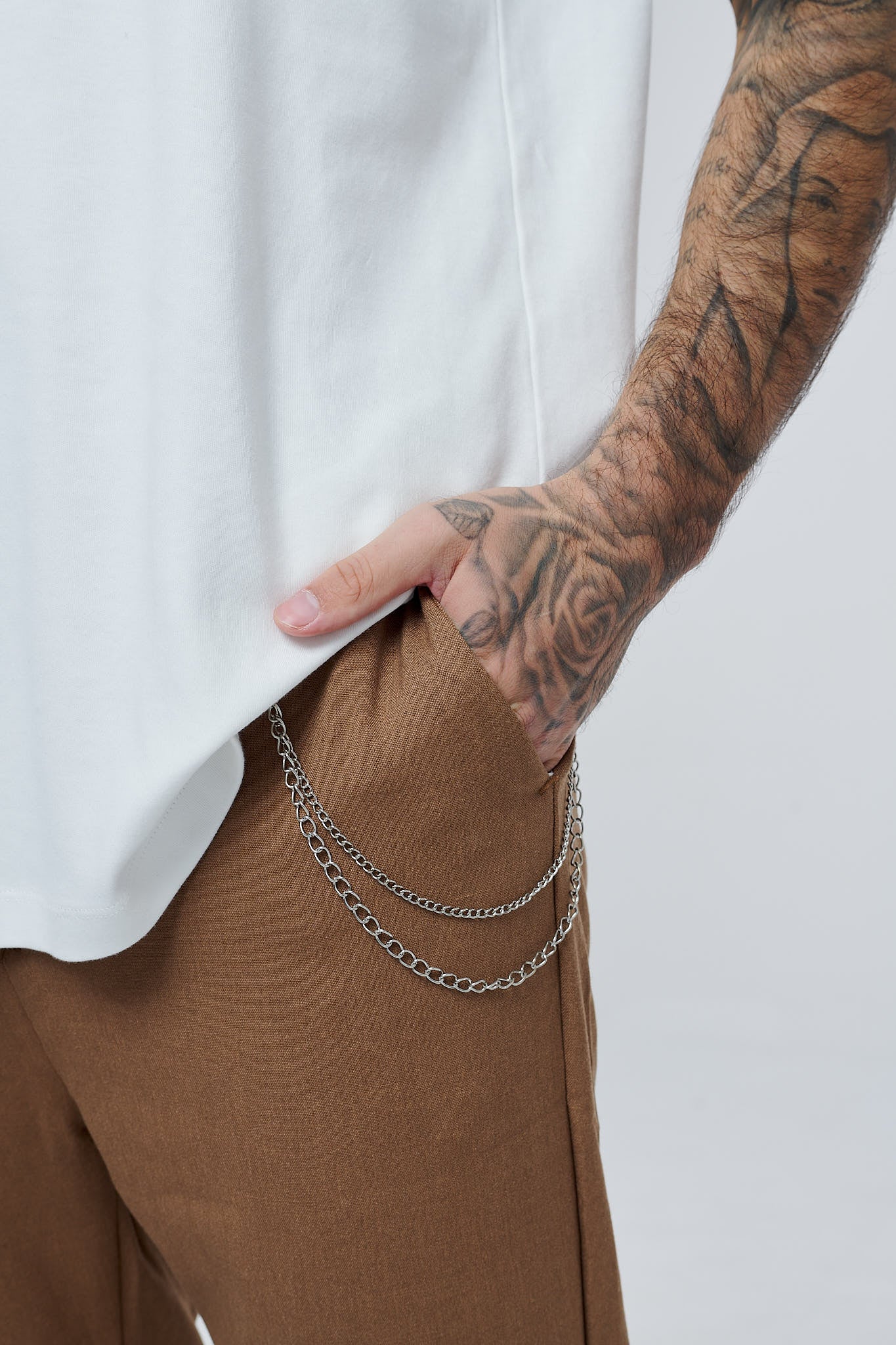 Cropped Pants P1044 Brown