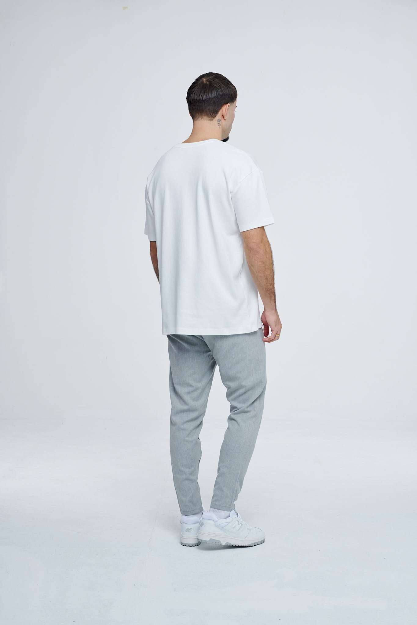 Cropped Pants P1044 Light Grey