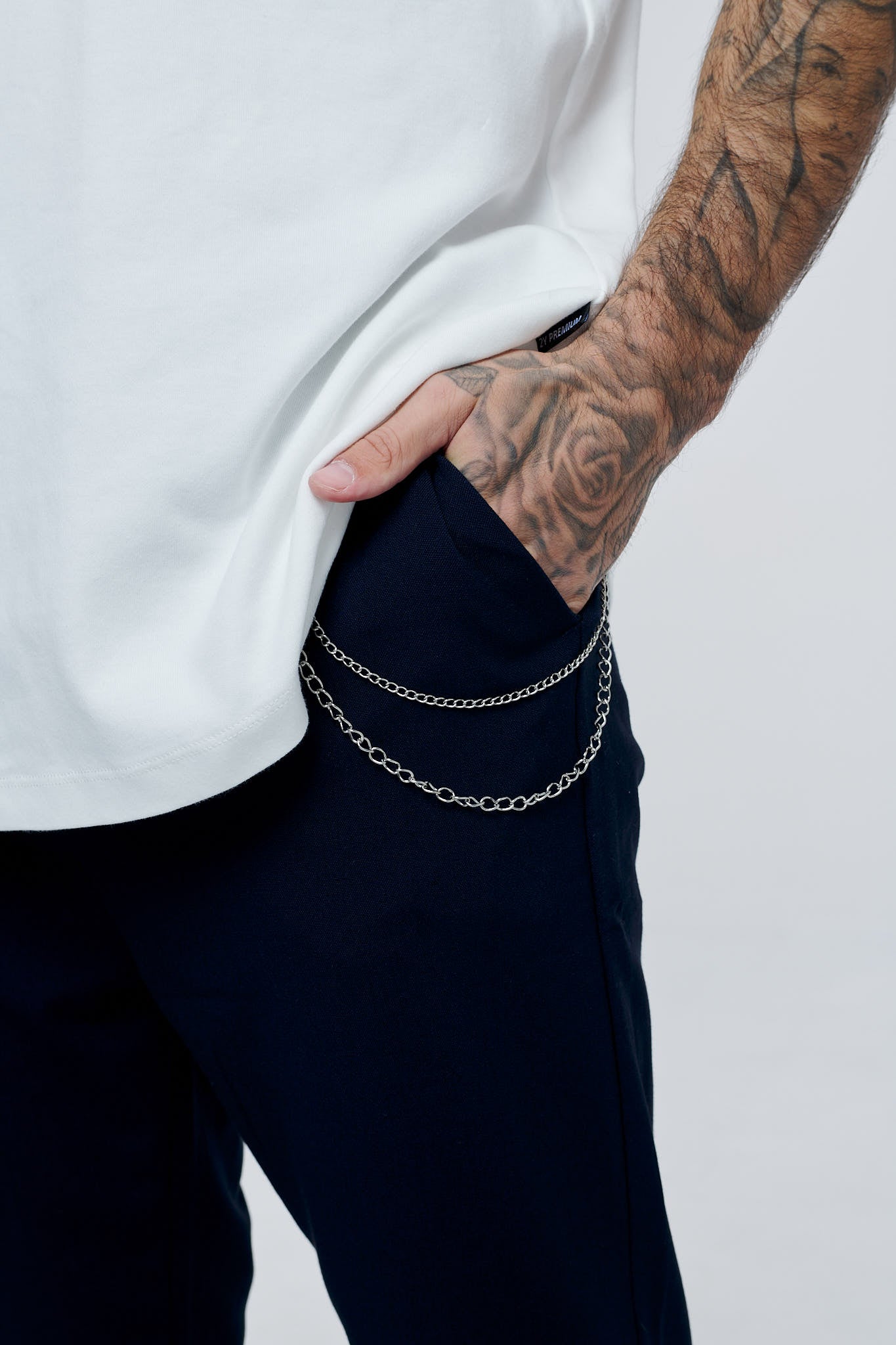 Cropped Pants P1044 Dark Blue