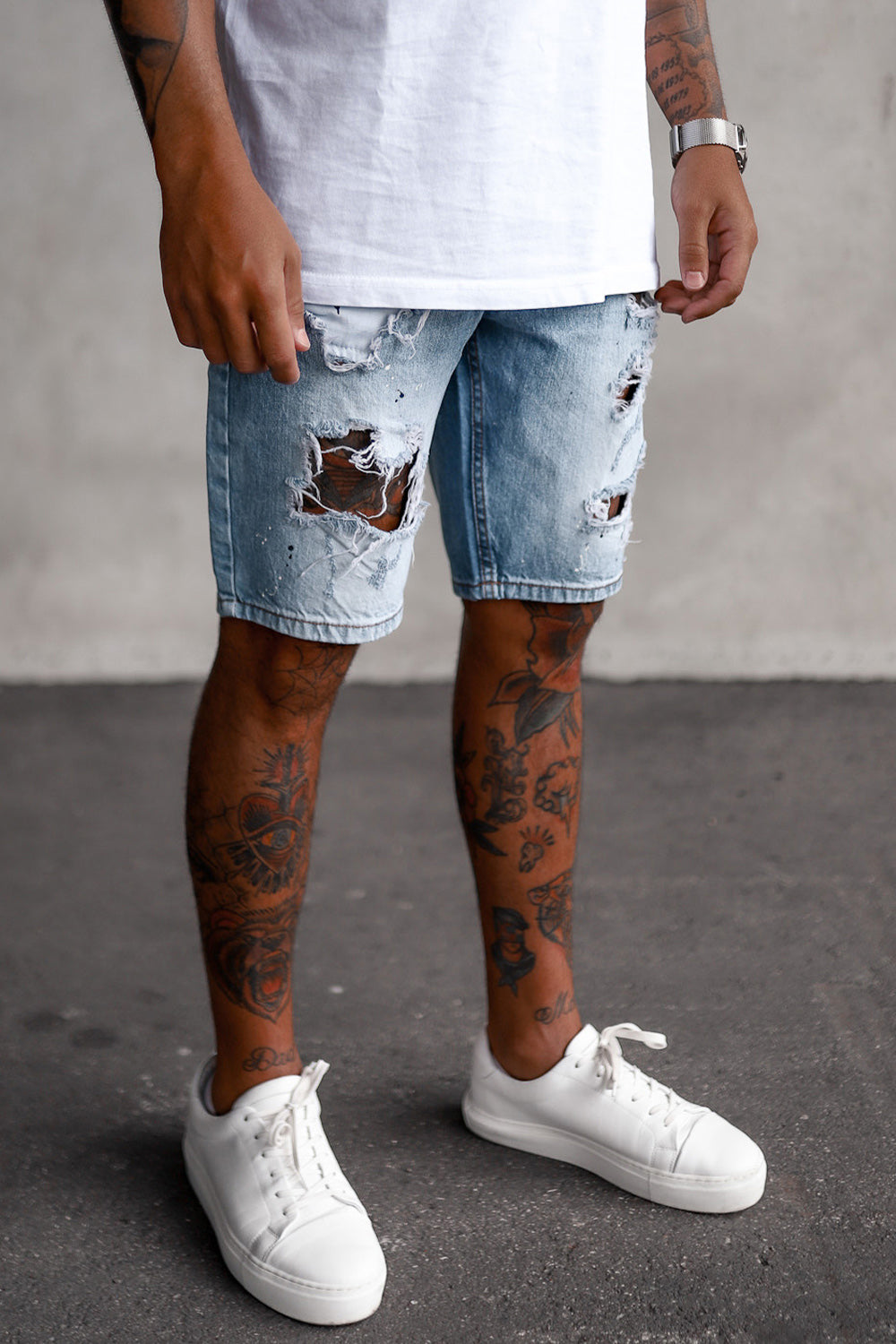 Destroyed Denim Shorts YY0074