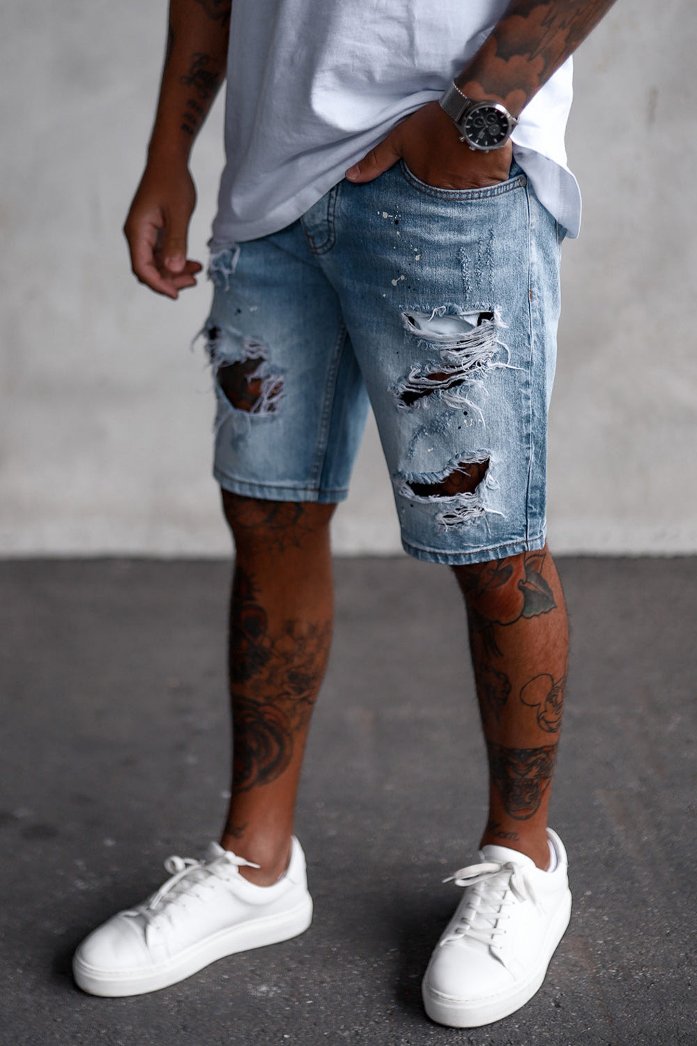 Destroyed Denim Shorts YY0074